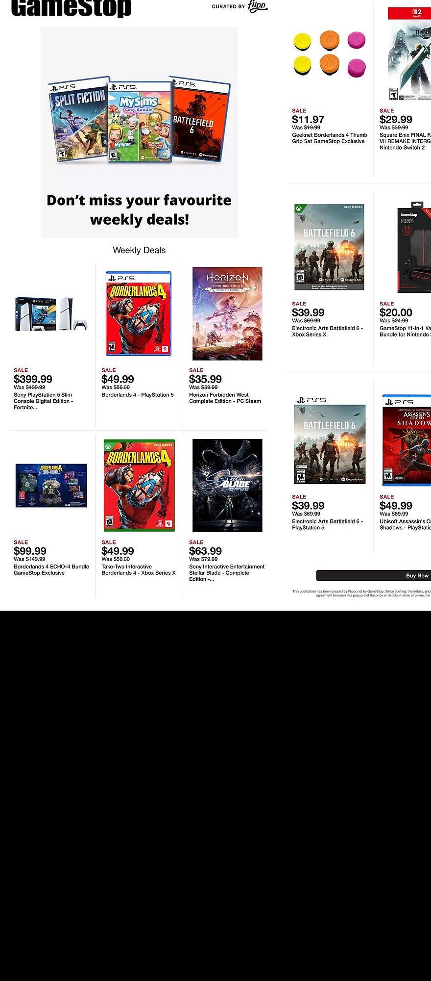Game Stop weekly ad