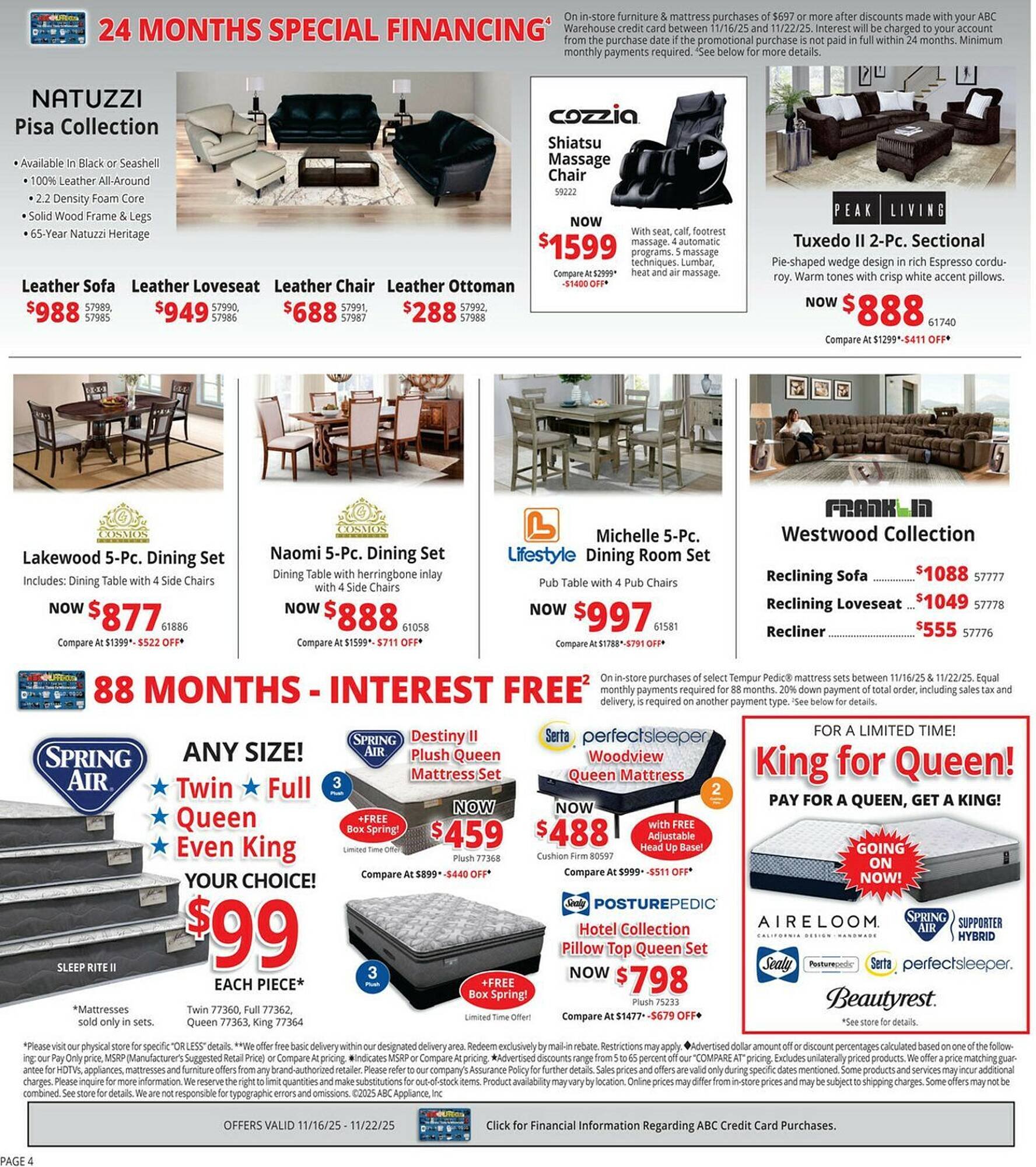ABC Warehouse weekly ad