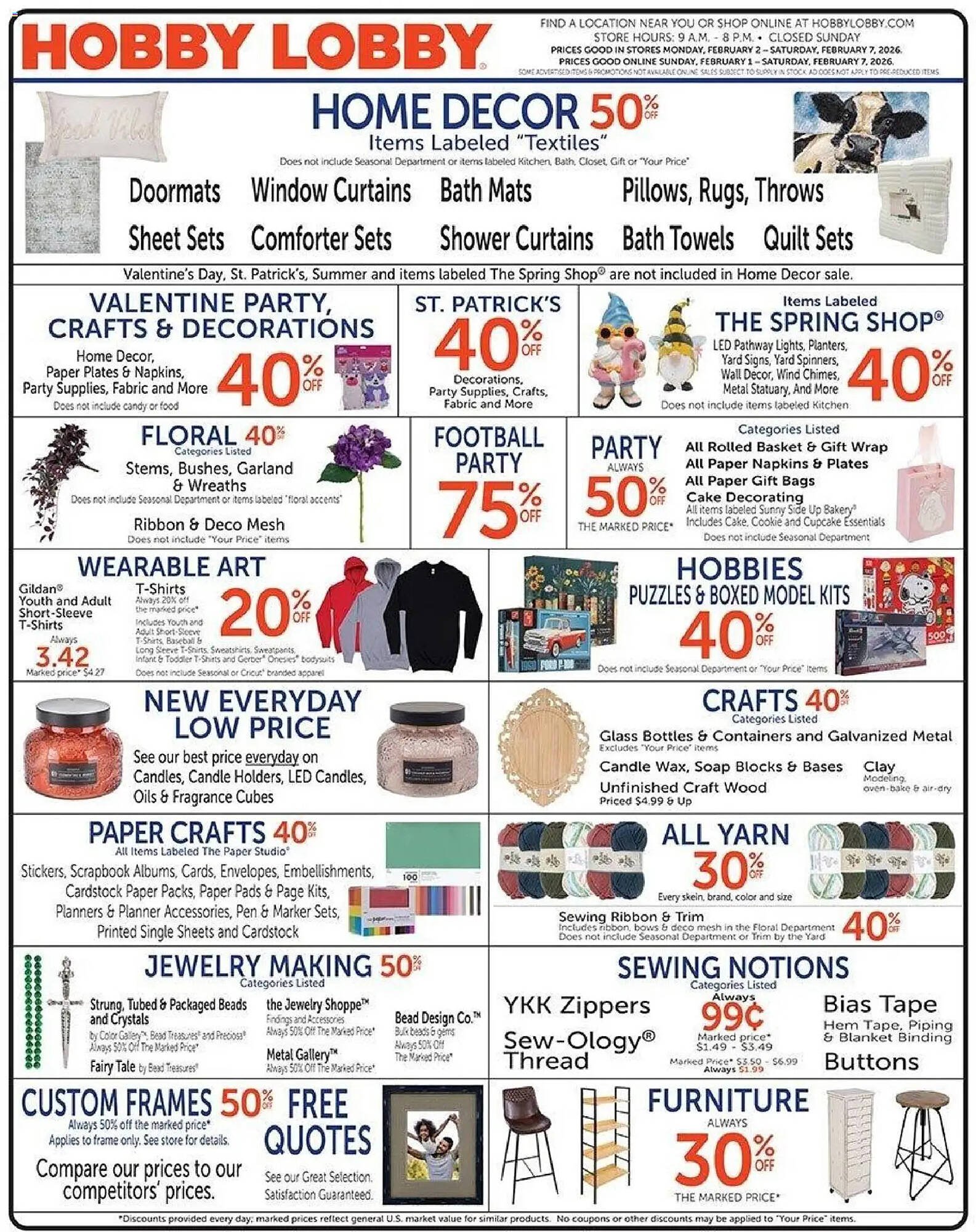 Hobby Lobby weekly ad