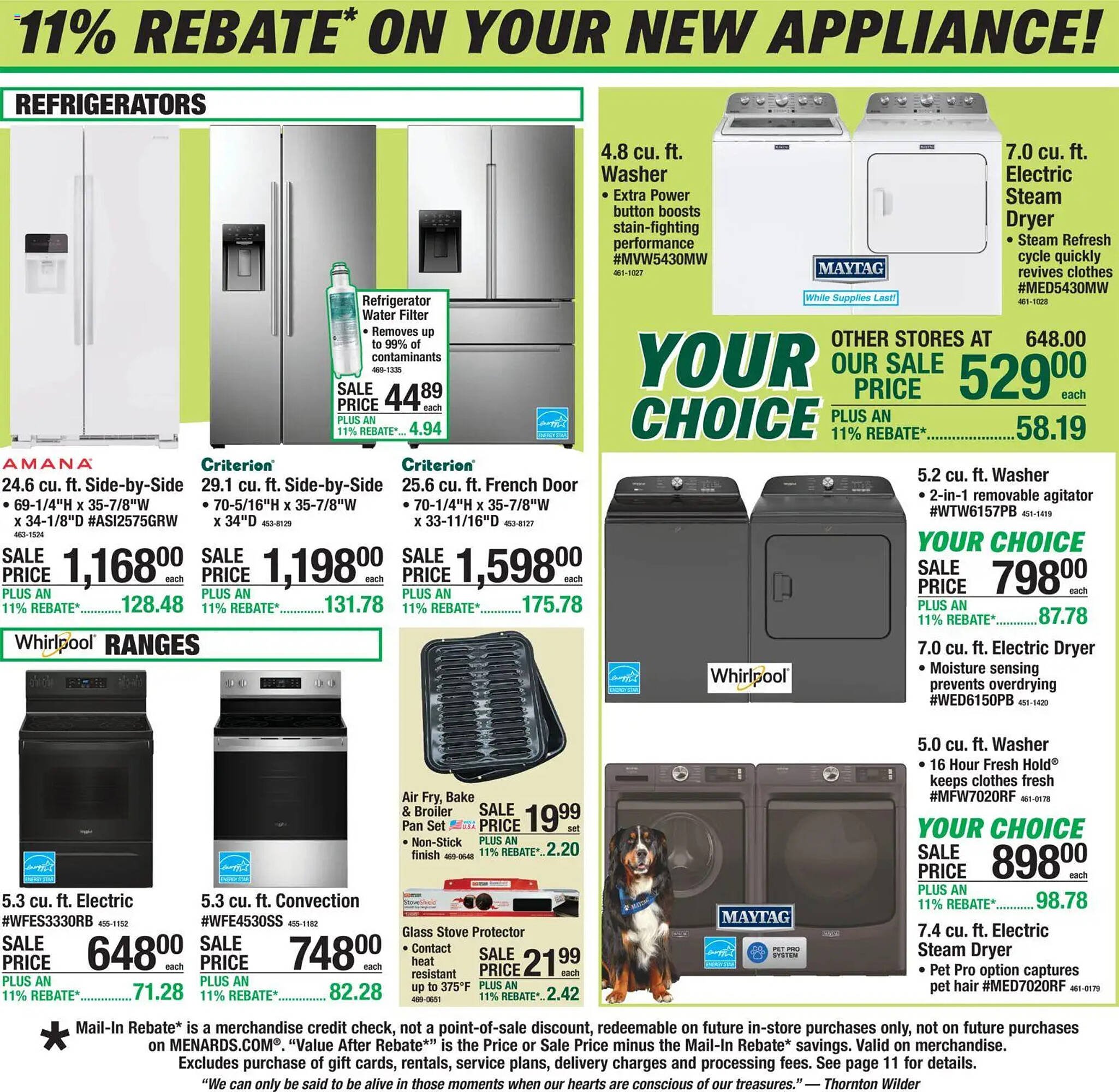 Menards weekly ad