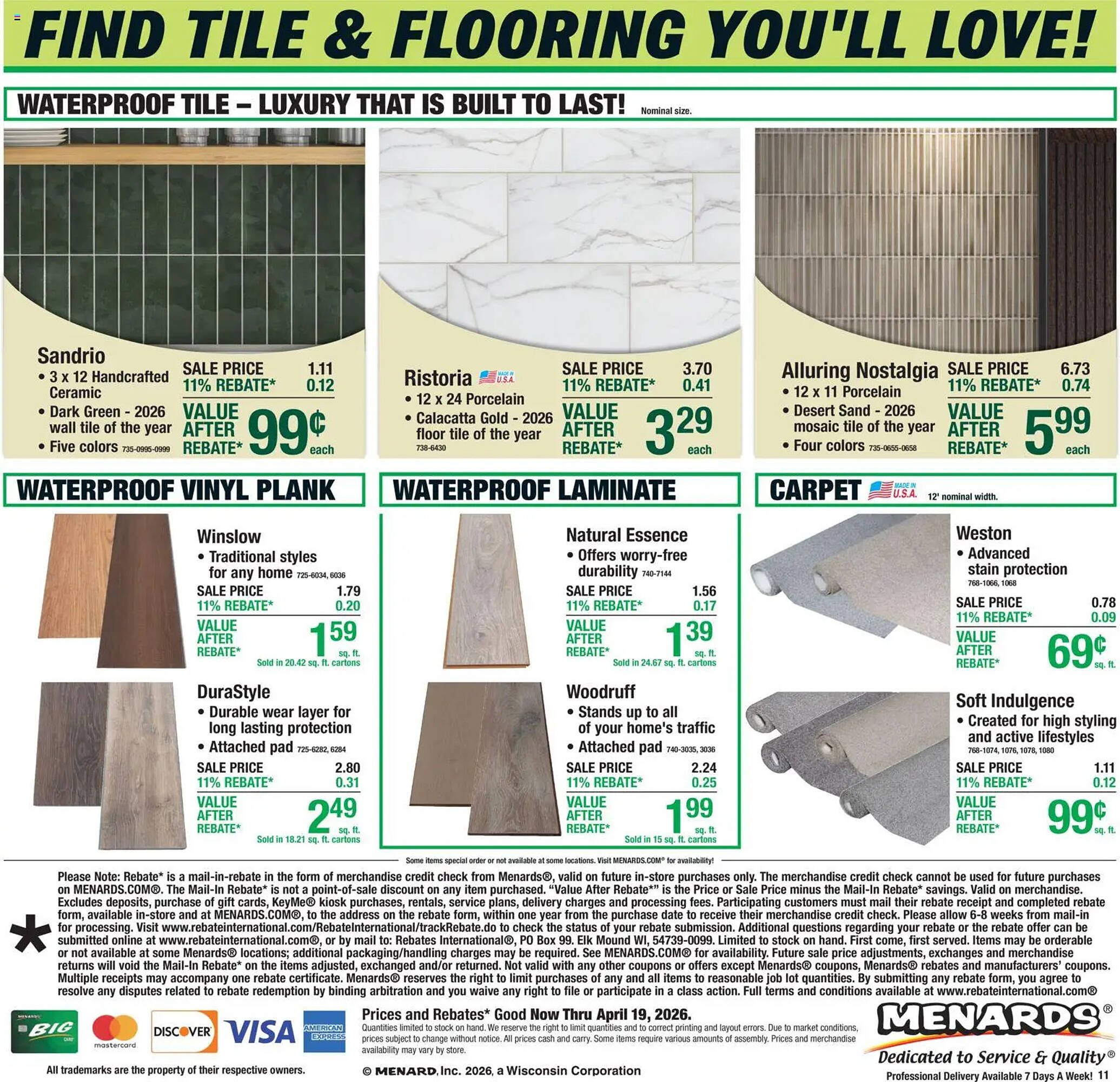 Menards weekly ad