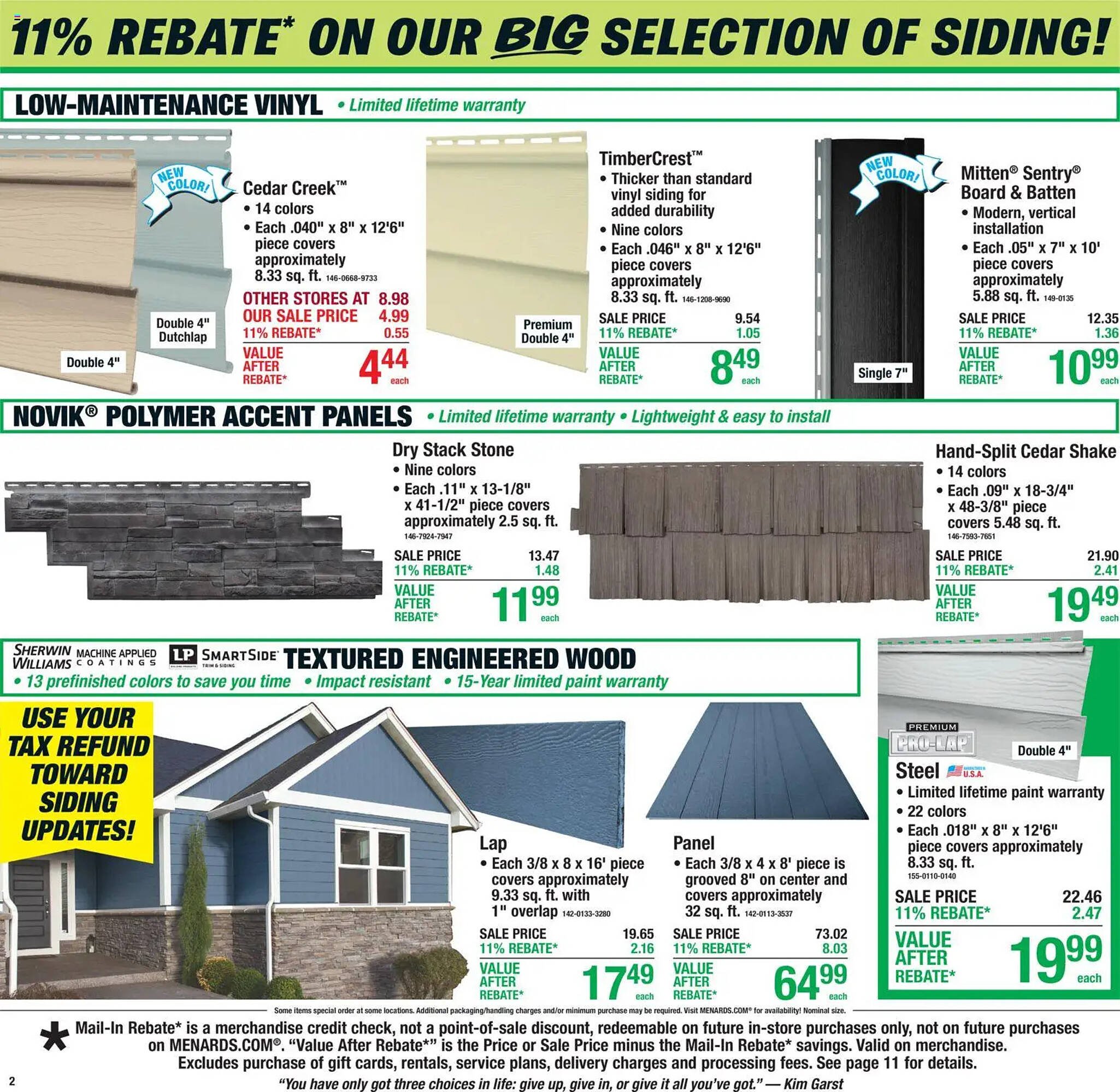 Menards weekly ad