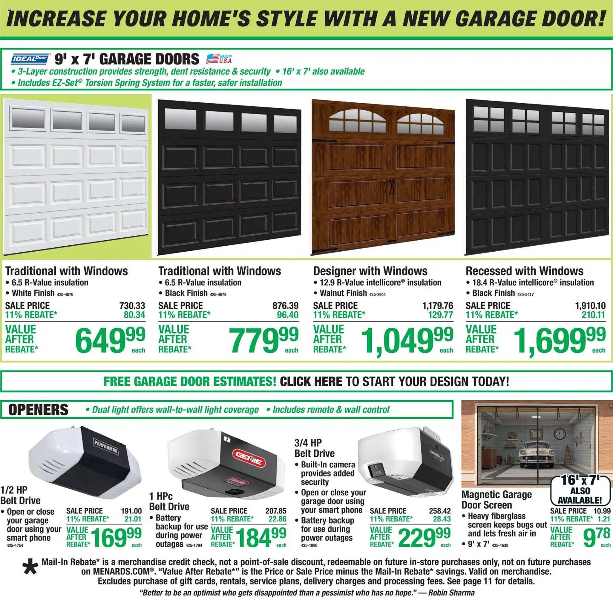 Menards weekly ad
