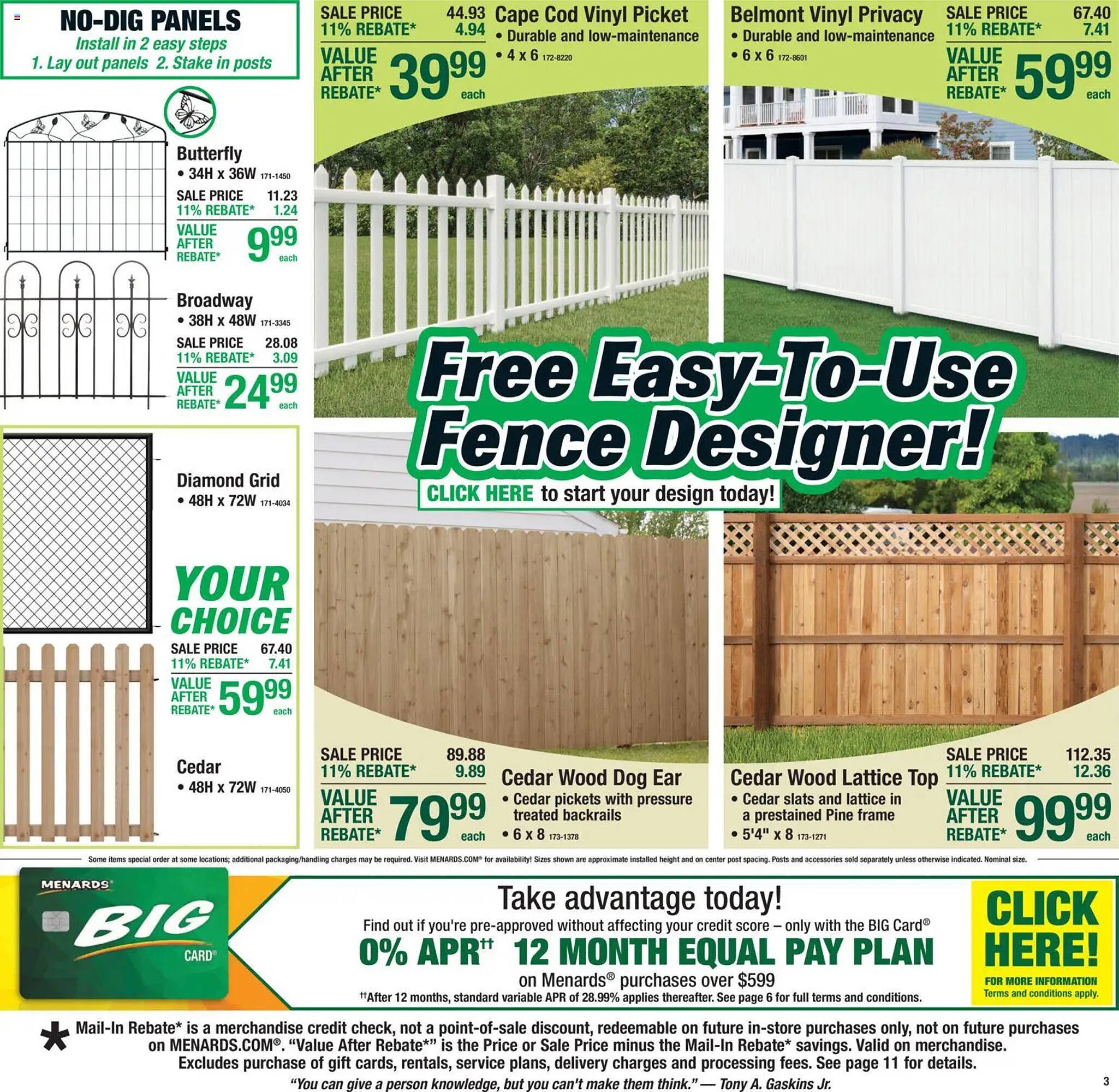 Menards weekly ad
