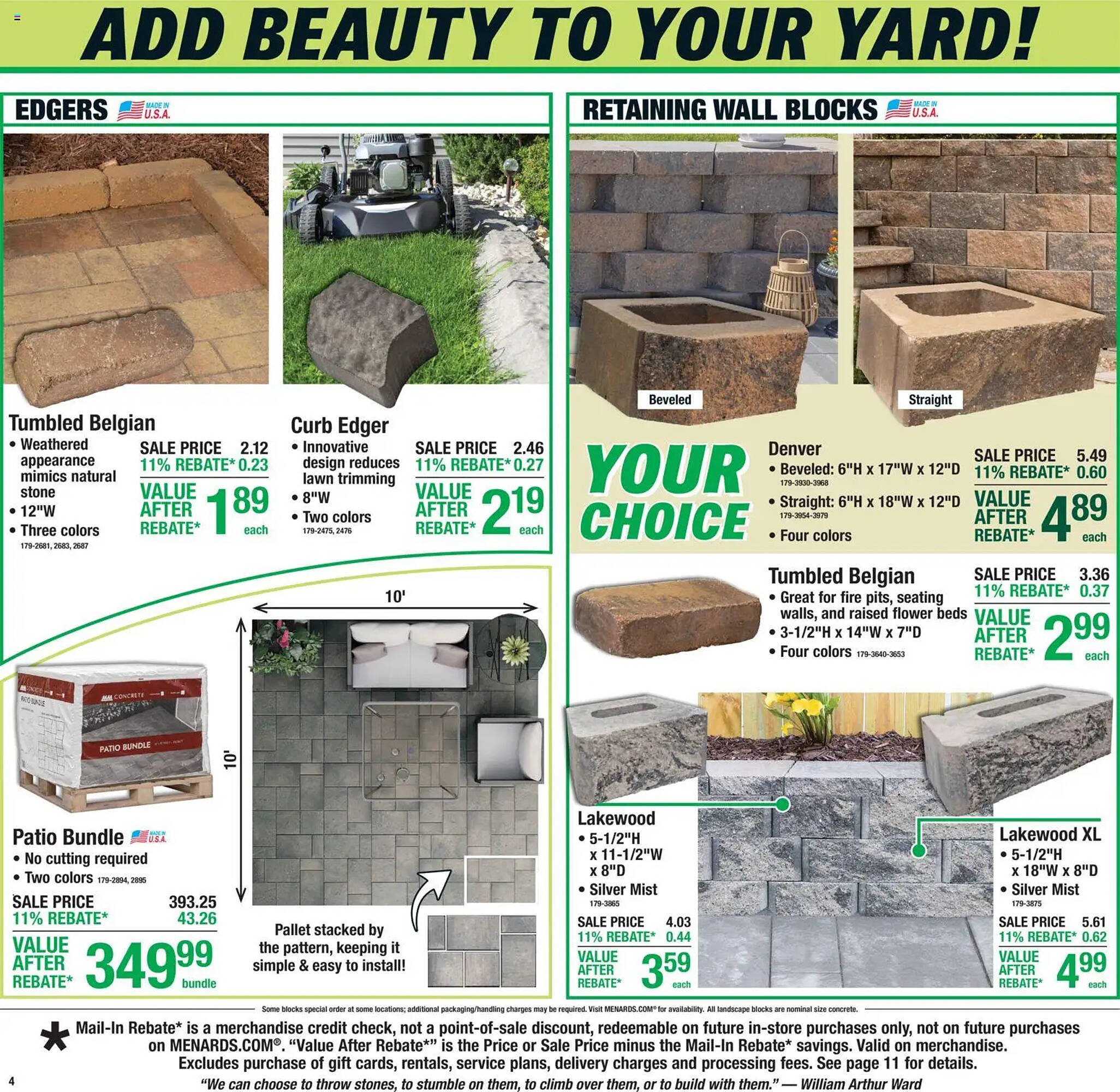 Menards weekly ad