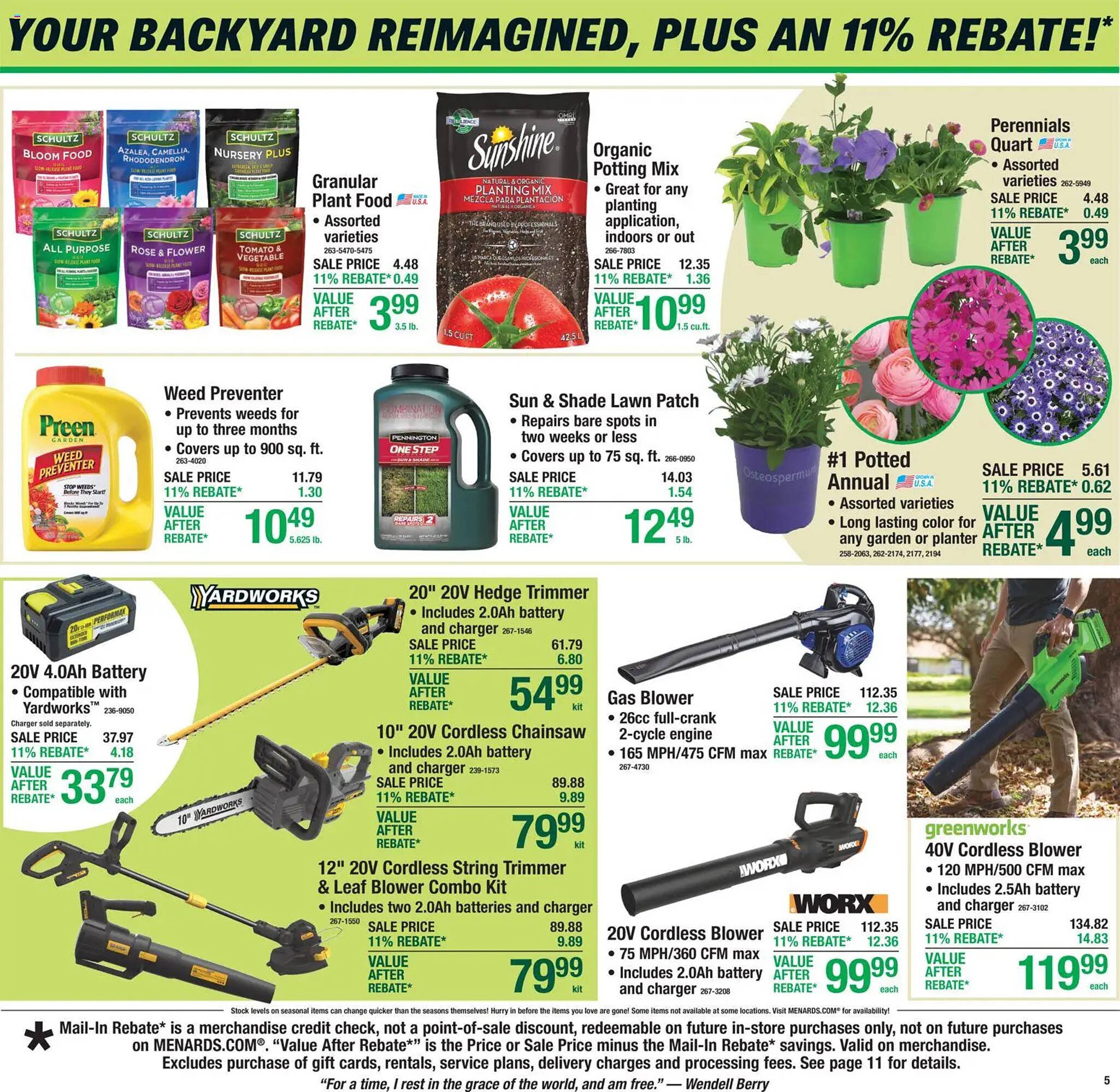 Menards weekly ad