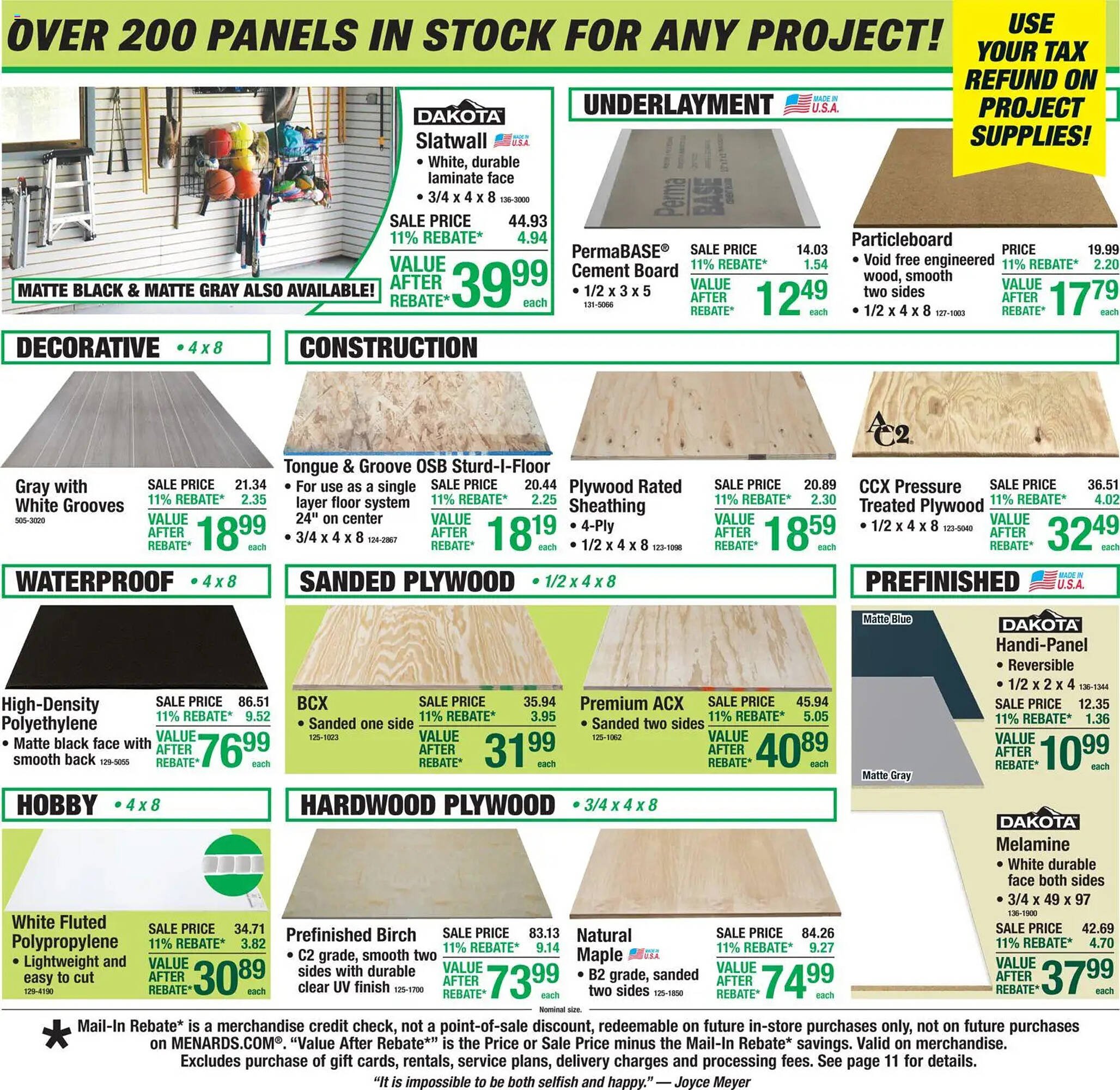 Menards weekly ad