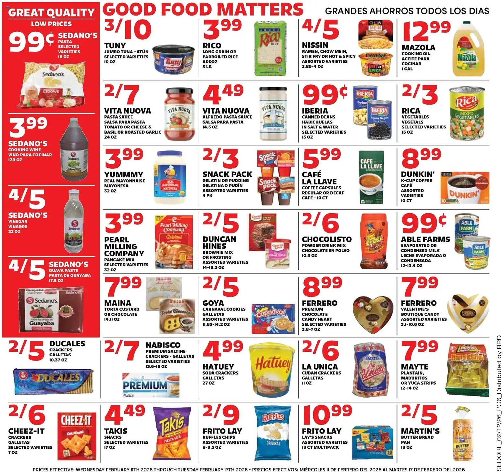 Sedano's weekly ad