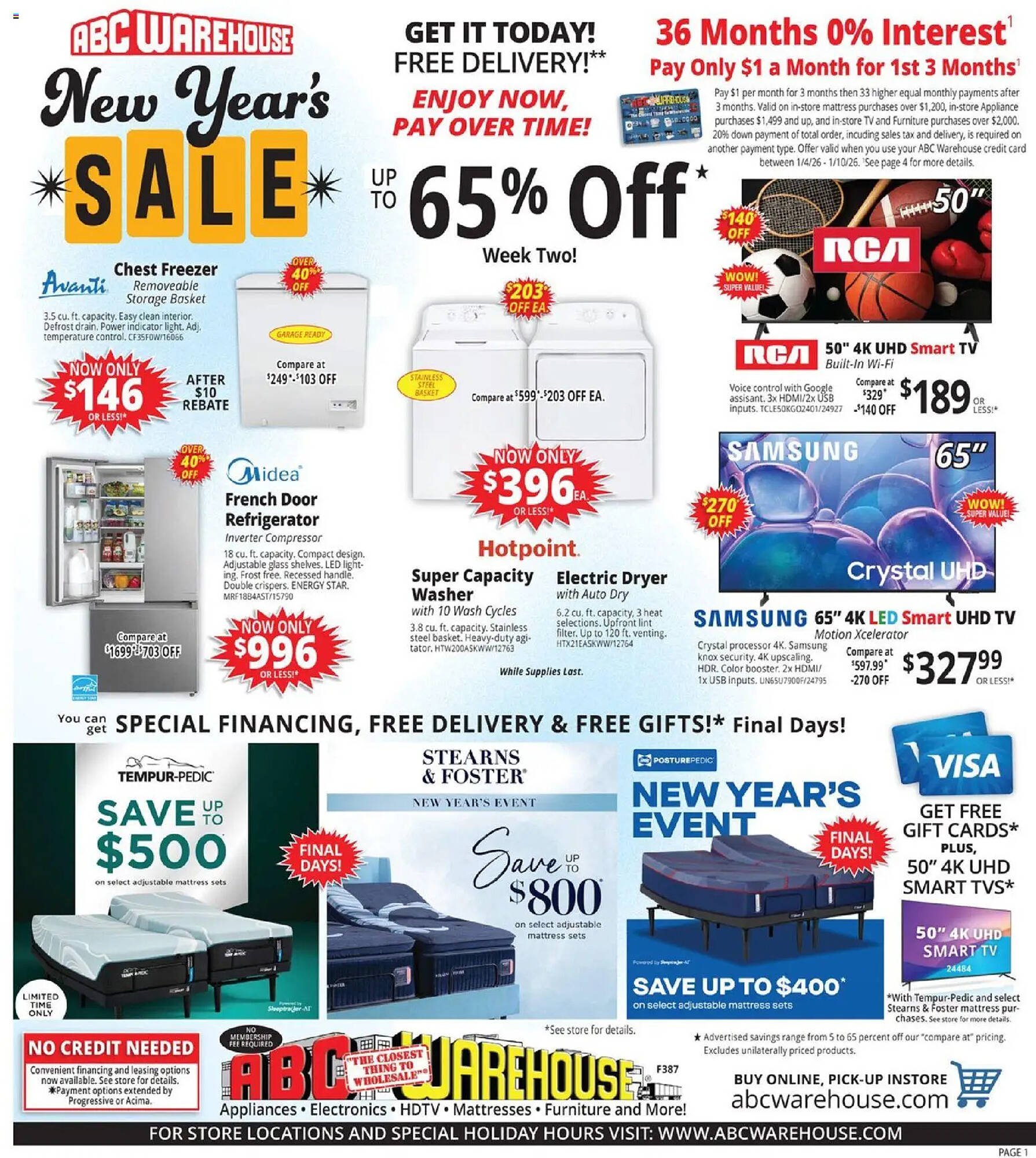 ABC Warehouse weekly ad