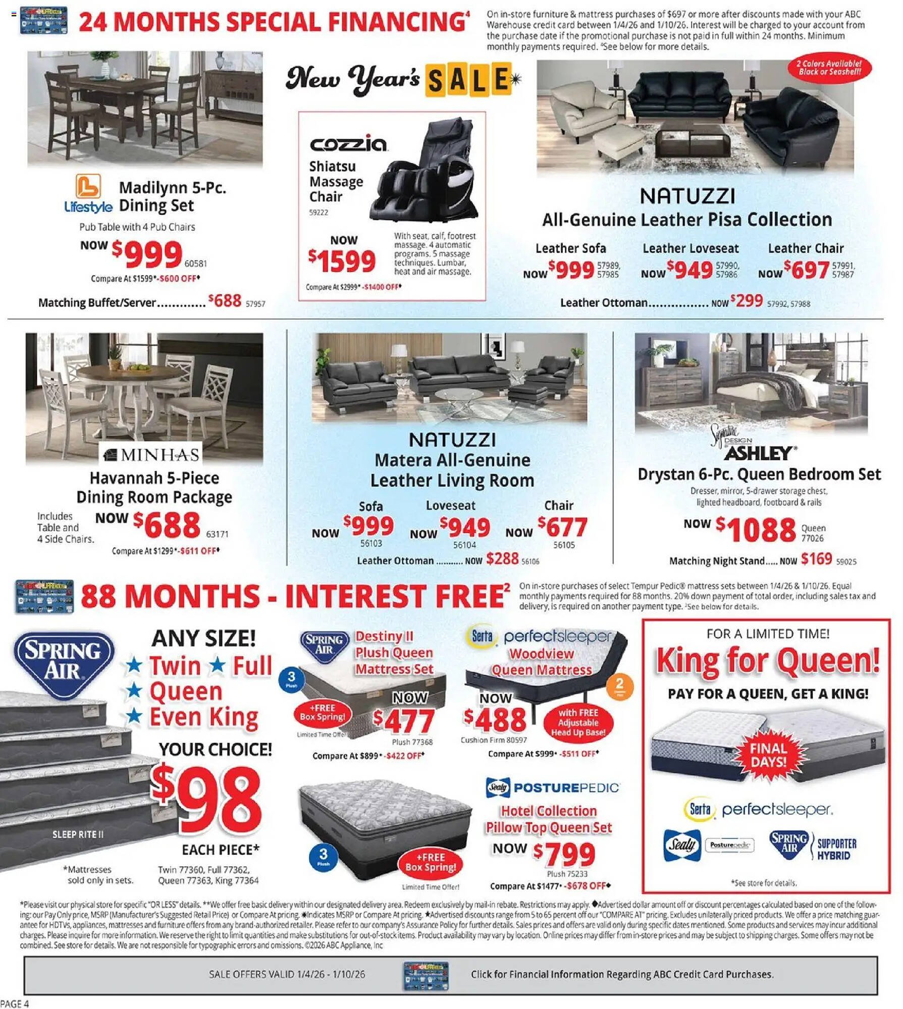 ABC Warehouse weekly ad