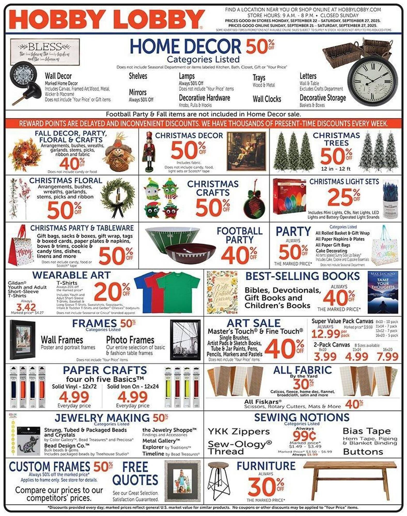 Hobby Lobby weekly ad (2025-09-21 - 2025-09-27) | 1