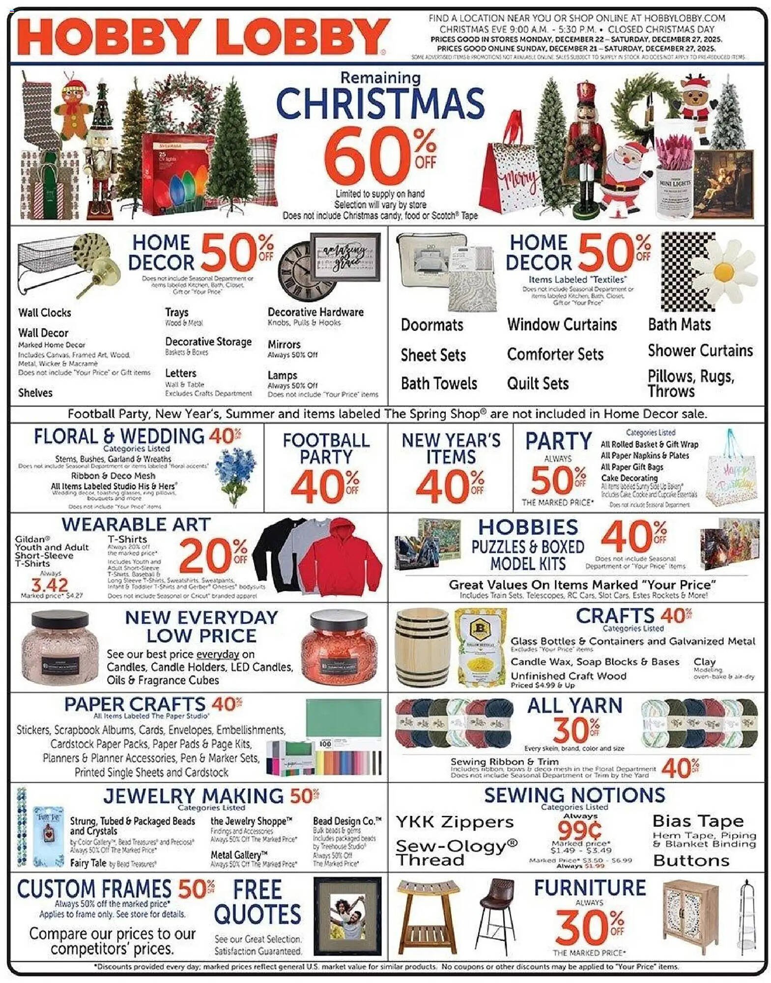 Hobby Lobby weekly ad