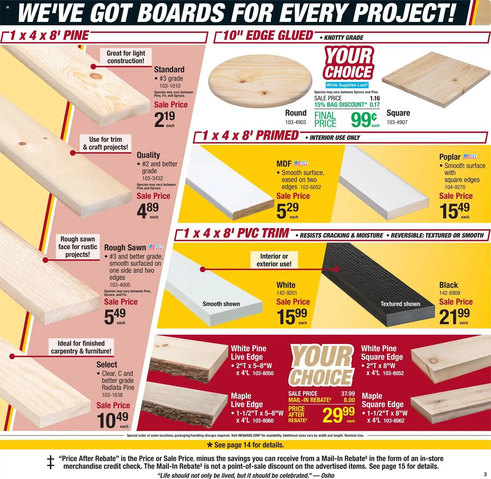 Menards weekly ad