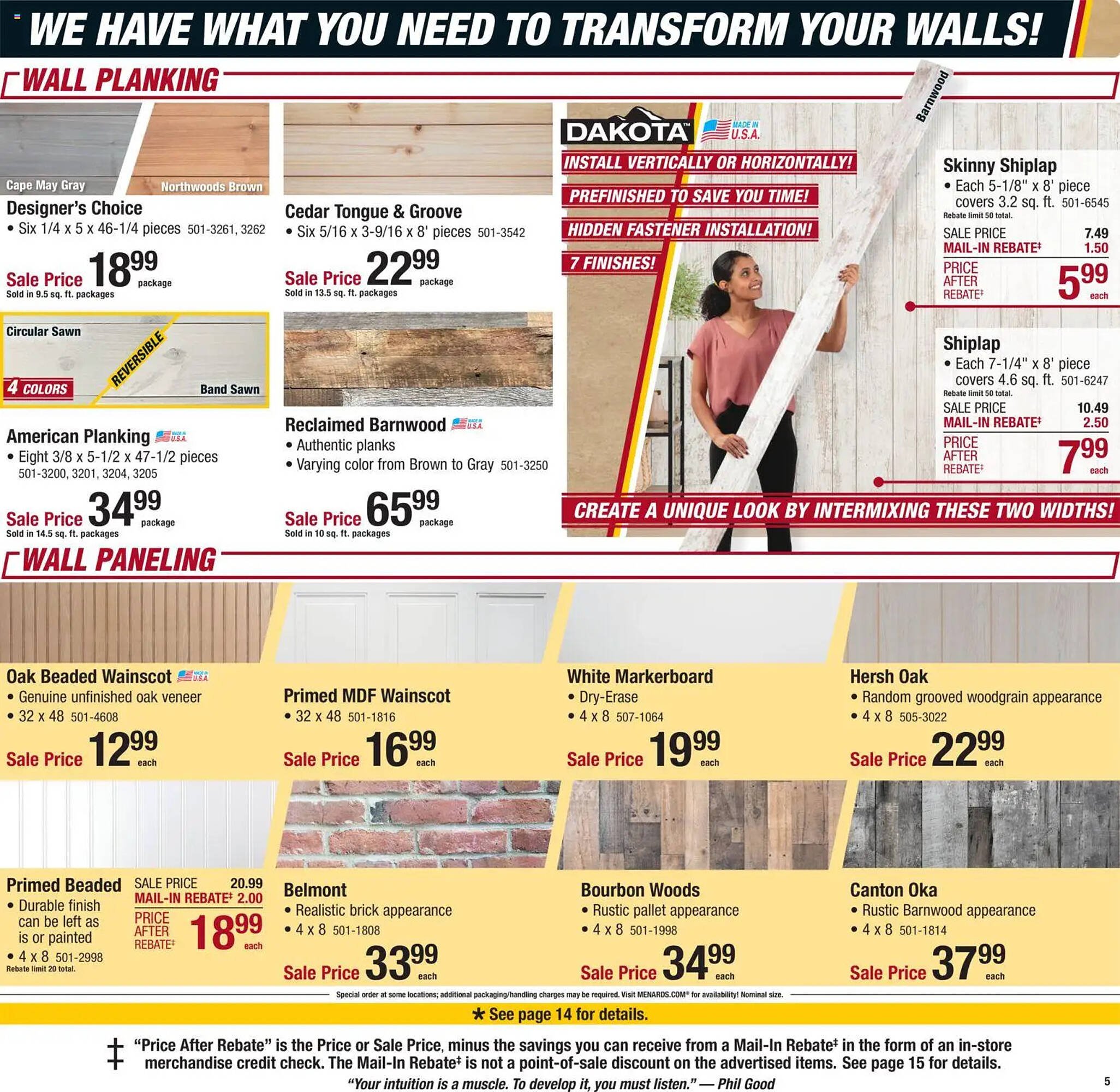 Menards weekly ad