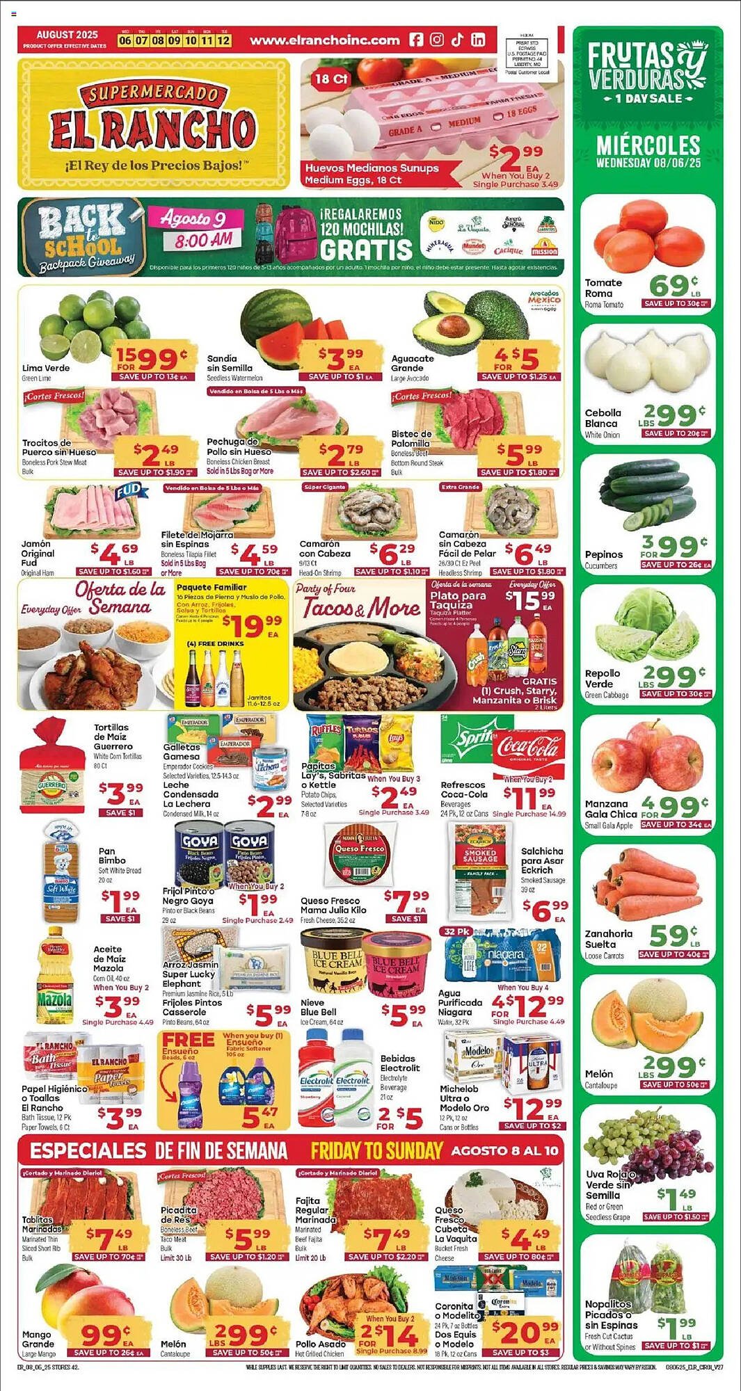Supermercado El Rancho Weekly Ad (2025-08-08 - 2025-08-11) | 1