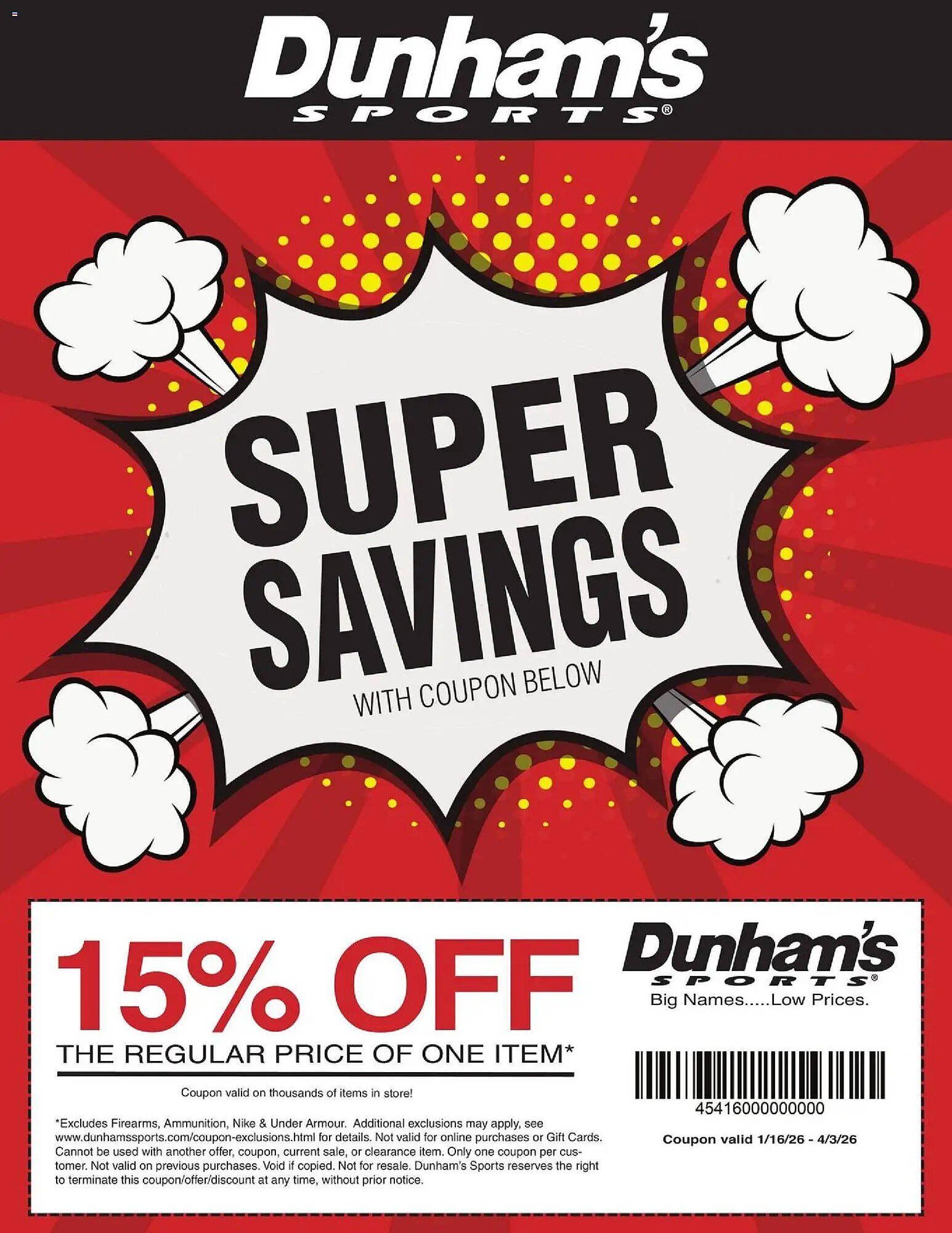 Dunham's Sports weekly ad