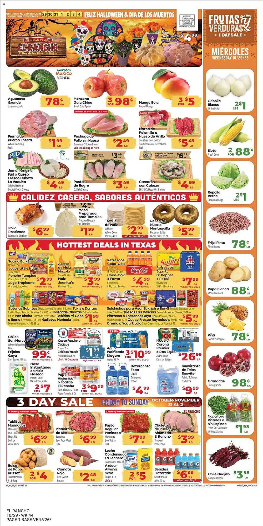 Supermercado El Rancho weekly ad (2025-10-29 - 2025-11-04) | 1