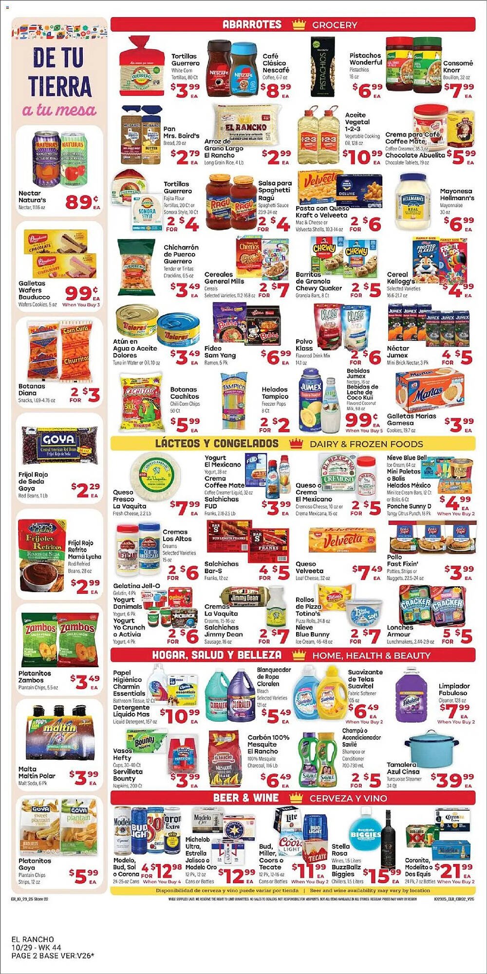 Supermercado El Rancho weekly ad (2025-10-29 - 2025-11-04) | 2