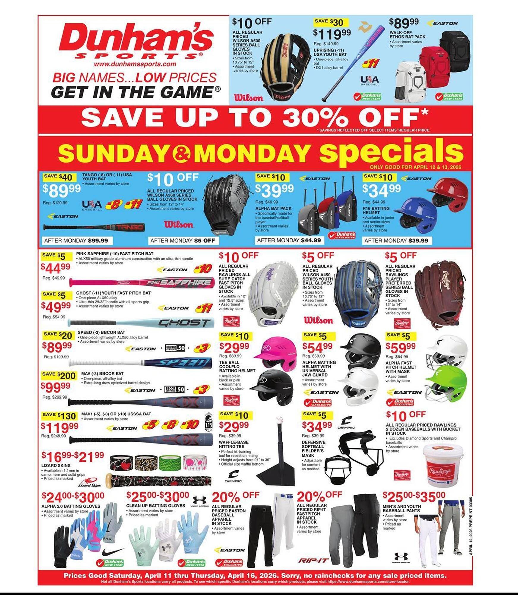 Dunham's Sports weekly ad