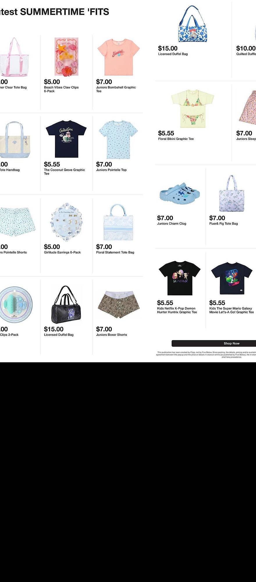 Five Below weekly ad