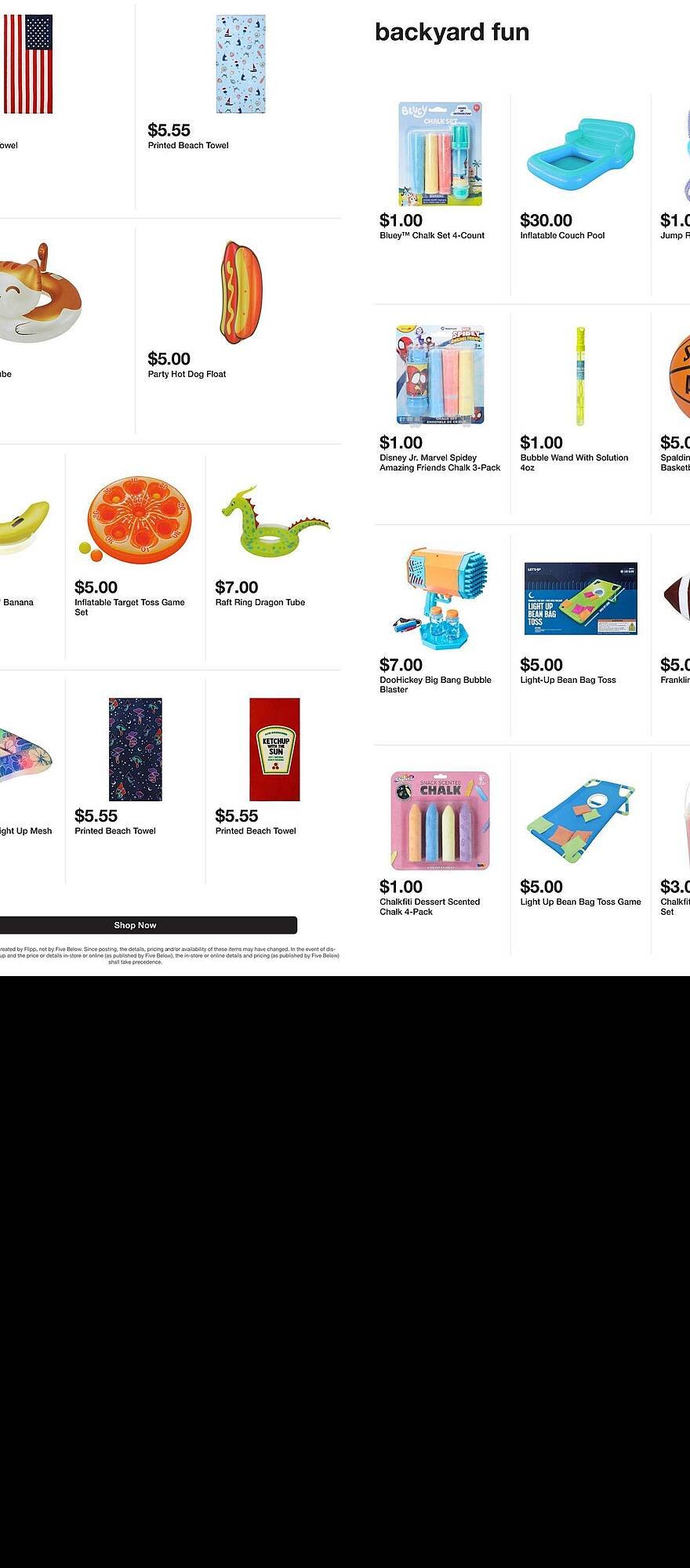 Five Below weekly ad