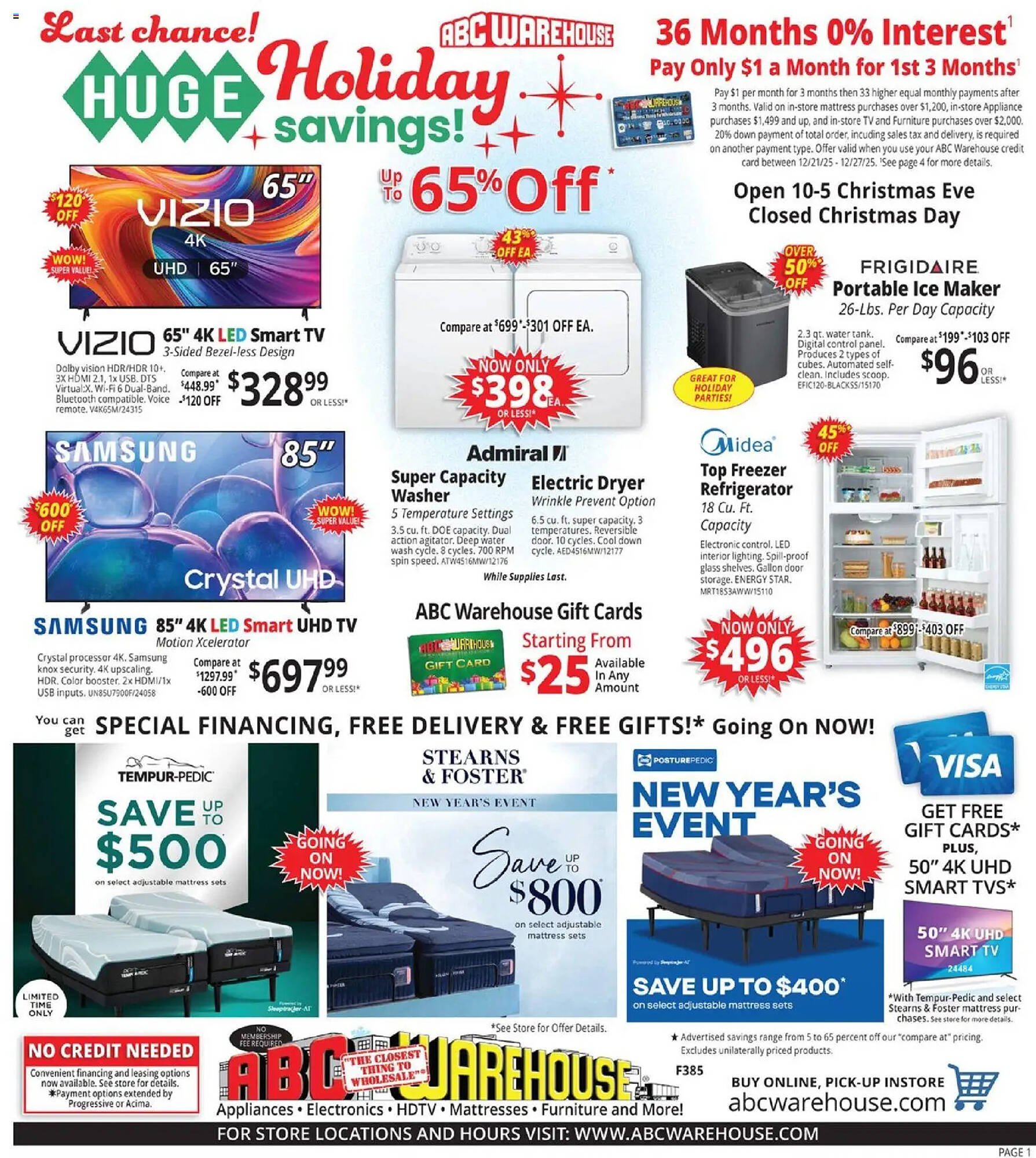 ABC Warehouse weekly ad