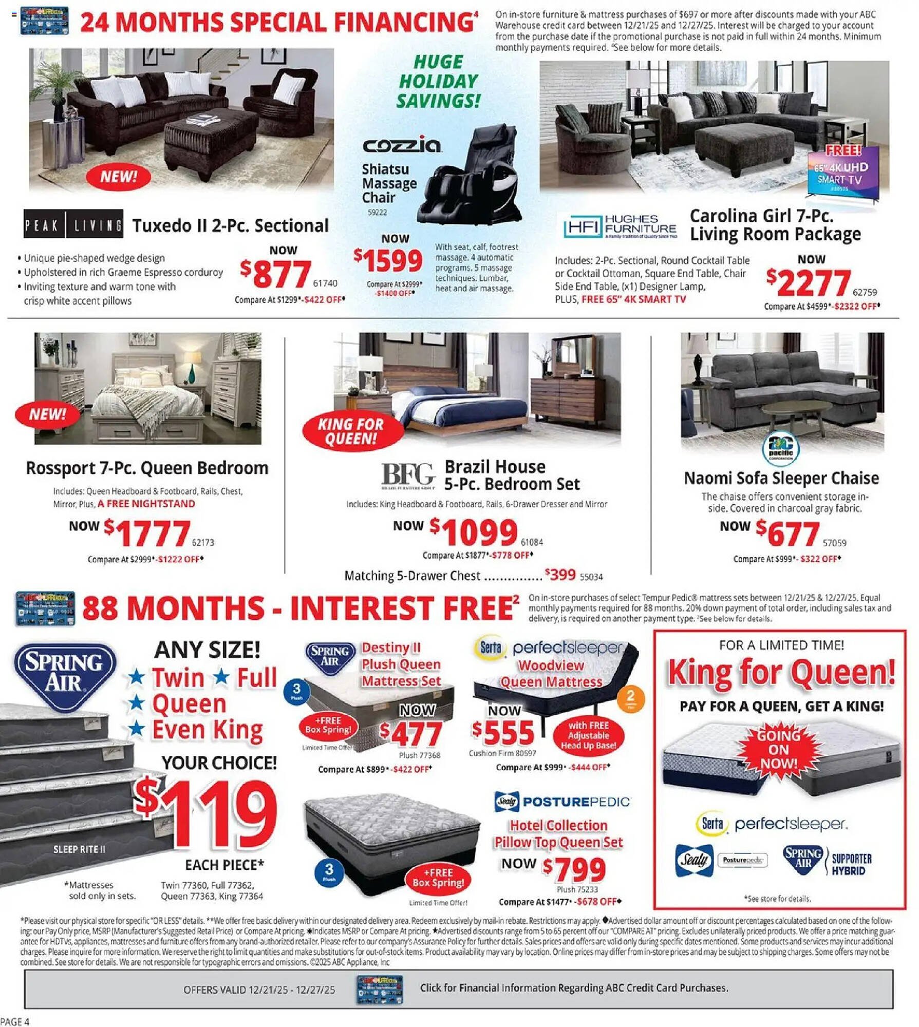 ABC Warehouse weekly ad