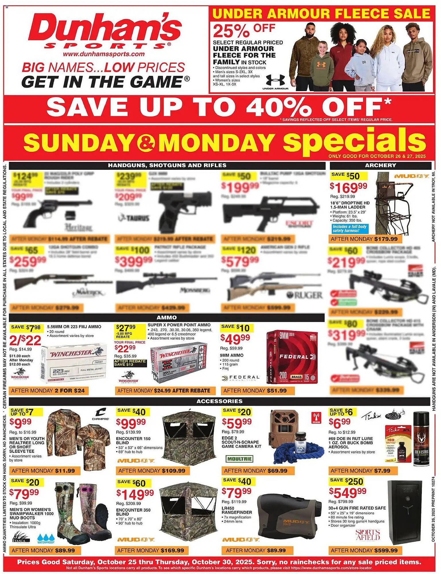 Dunham&#039;s Sports weekly ad (2025-10-25 - 2025-10-30) | 1