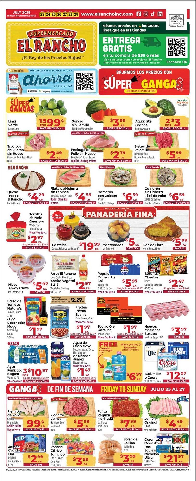 Supermercado El Rancho Weekly Ad (2025-07-23 - 2025-07-29) | 1