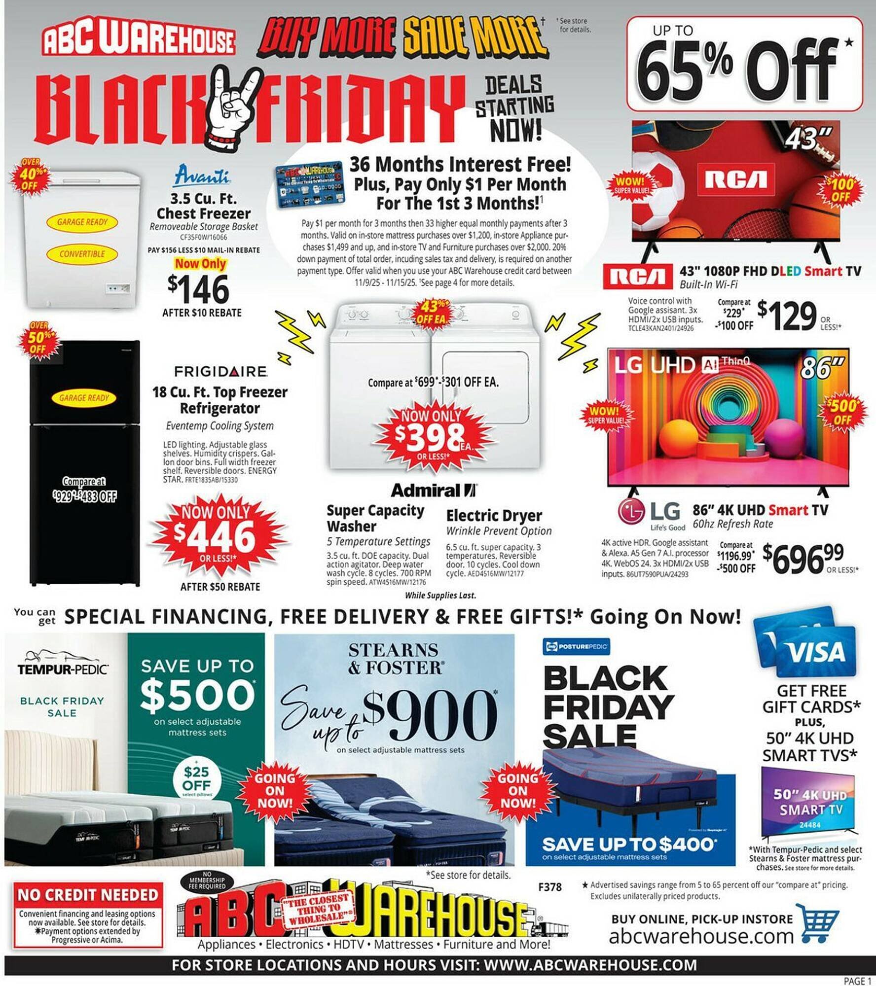 ABC Warehouse weekly ad (2025-11-09 - 2025-11-15) | 1