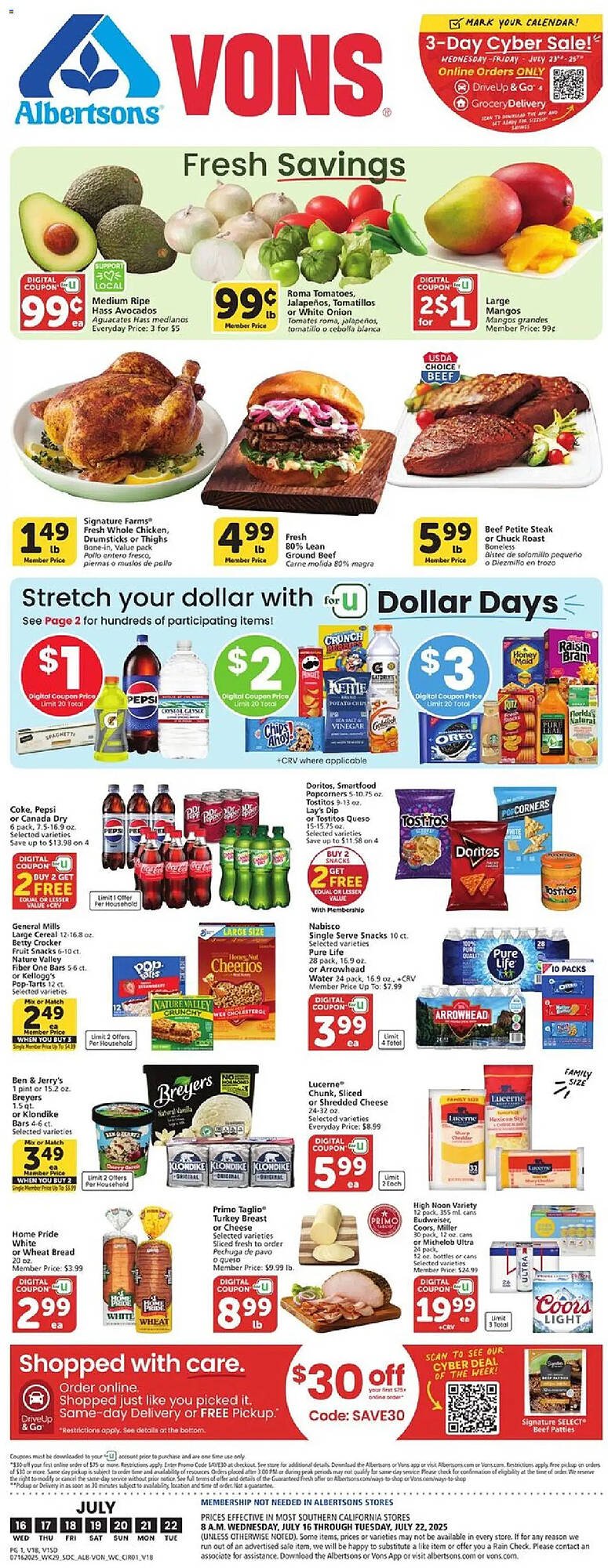 Vons Weekly Ad (2025-07-16 - 2025-07-22) | 1