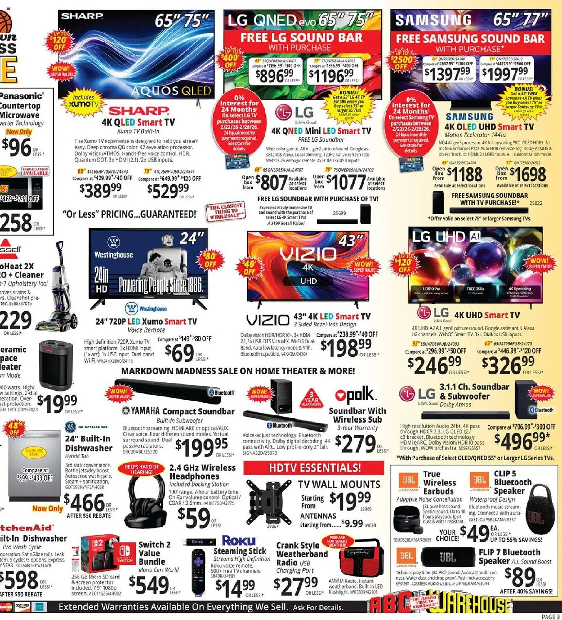 ABC Warehouse weekly ad
