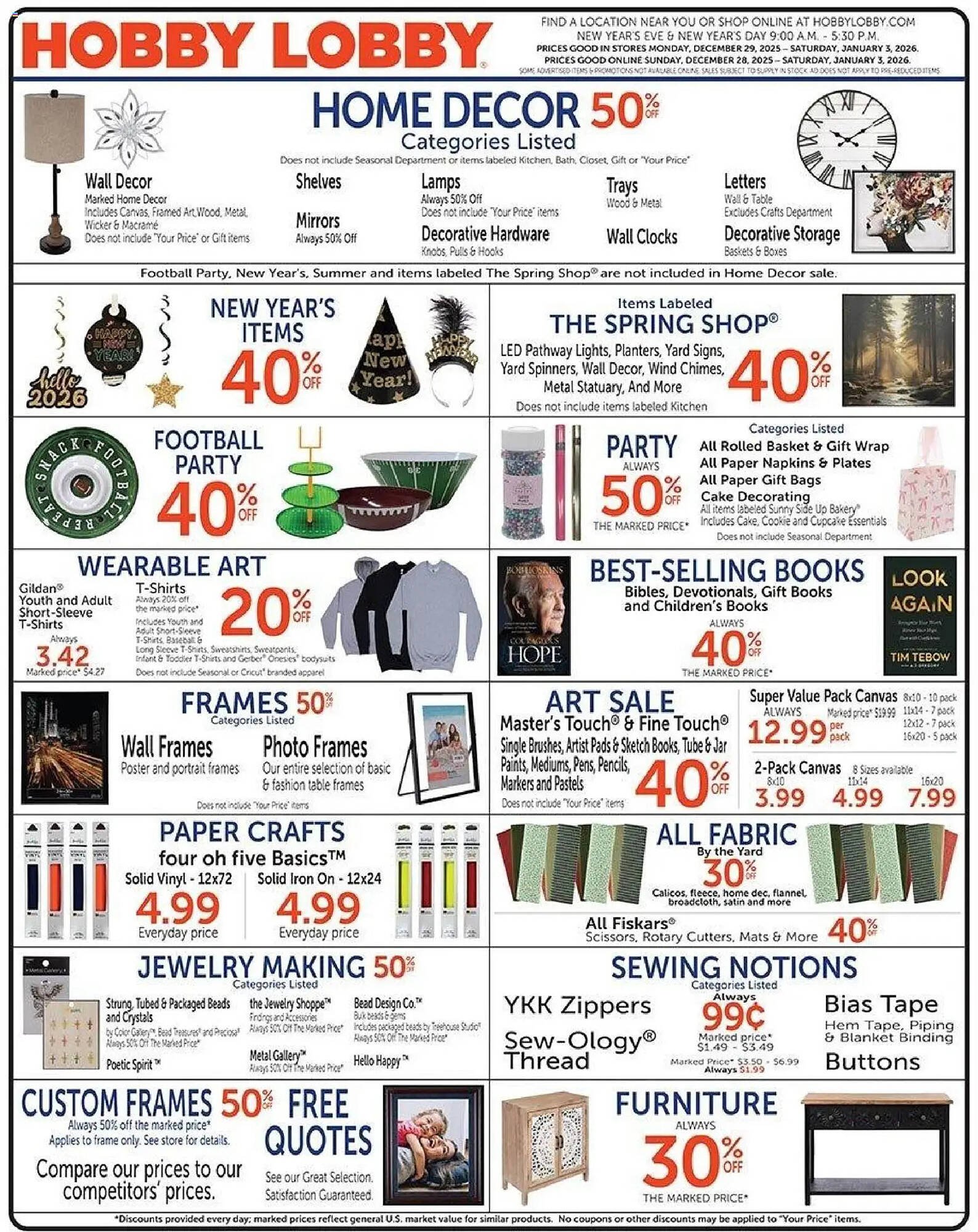 Hobby Lobby weekly ad