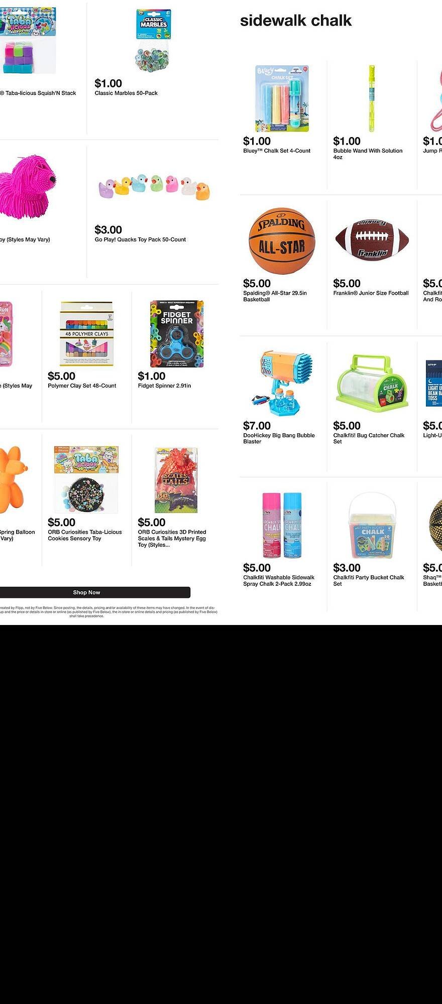 Five Below weekly ad
