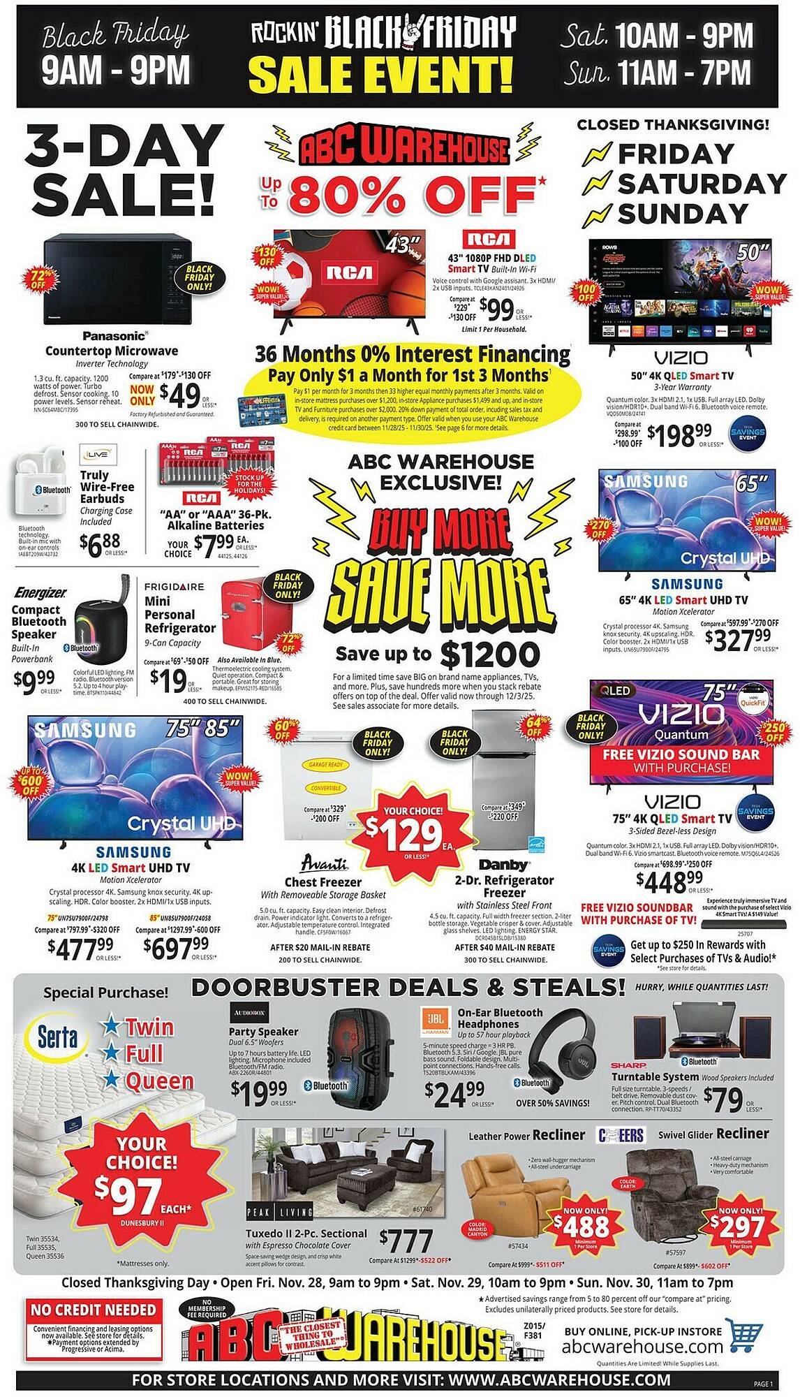 ABC Warehouse weekly ad (2025-11-23 - 2025-11-29)