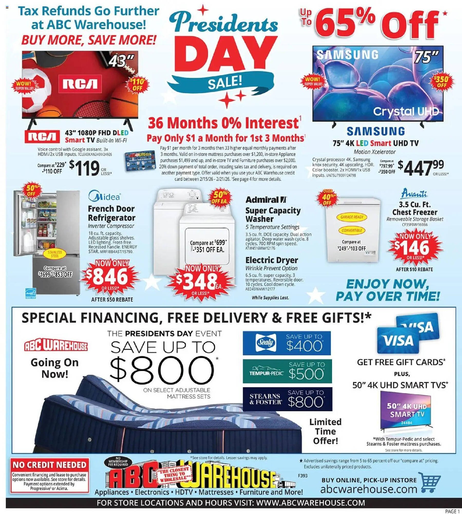 ABC Warehouse weekly ad