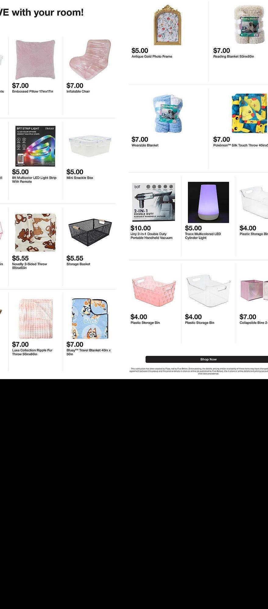 Five Below weekly ad