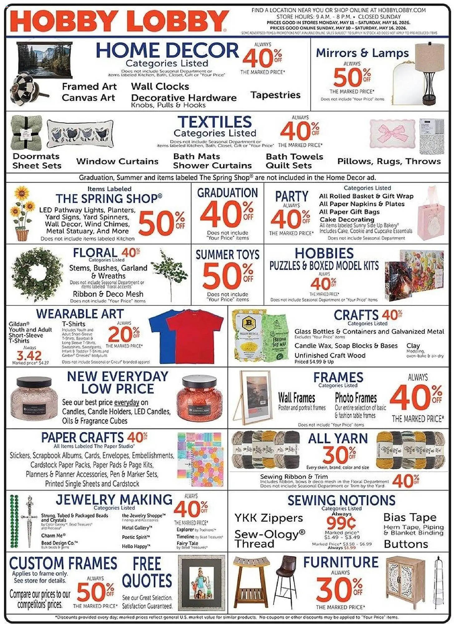 Hobby Lobby weekly ad