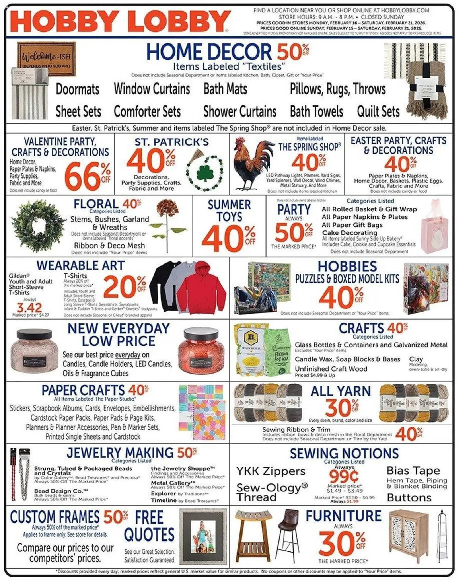 Hobby Lobby weekly ad