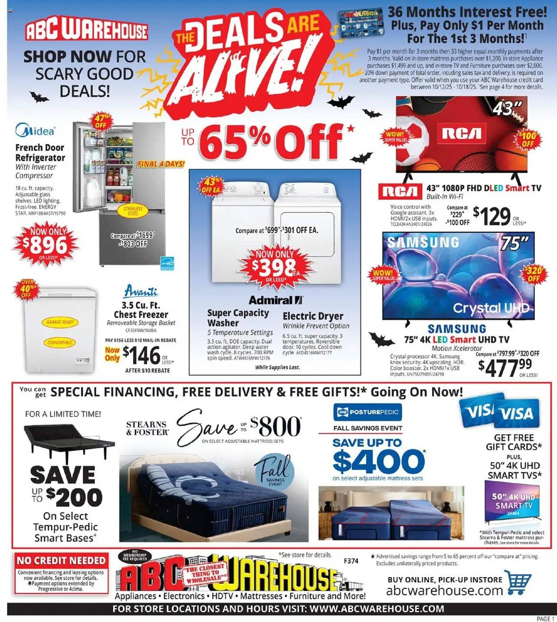 ABC Warehouse weekly ad (2025-10-12 - 2025-10-18) | 1