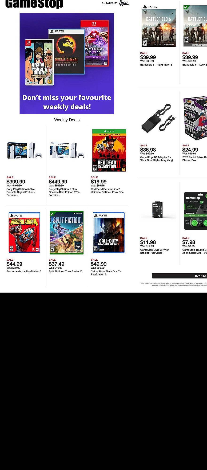 Game Stop weekly ad