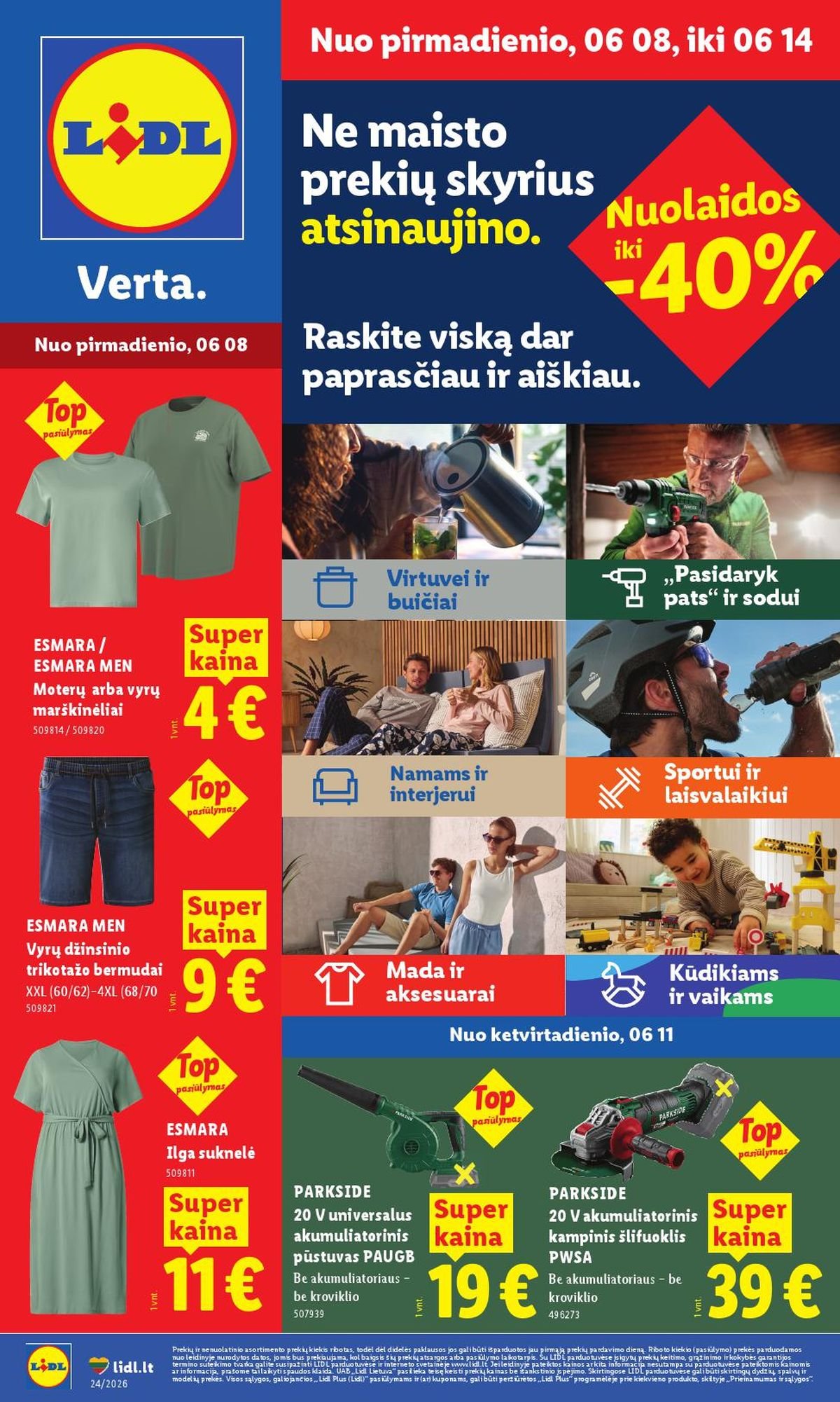 LIDL - Ne maisto prekių pasiūlymai (2026 06 08 - 2026 06 14)
