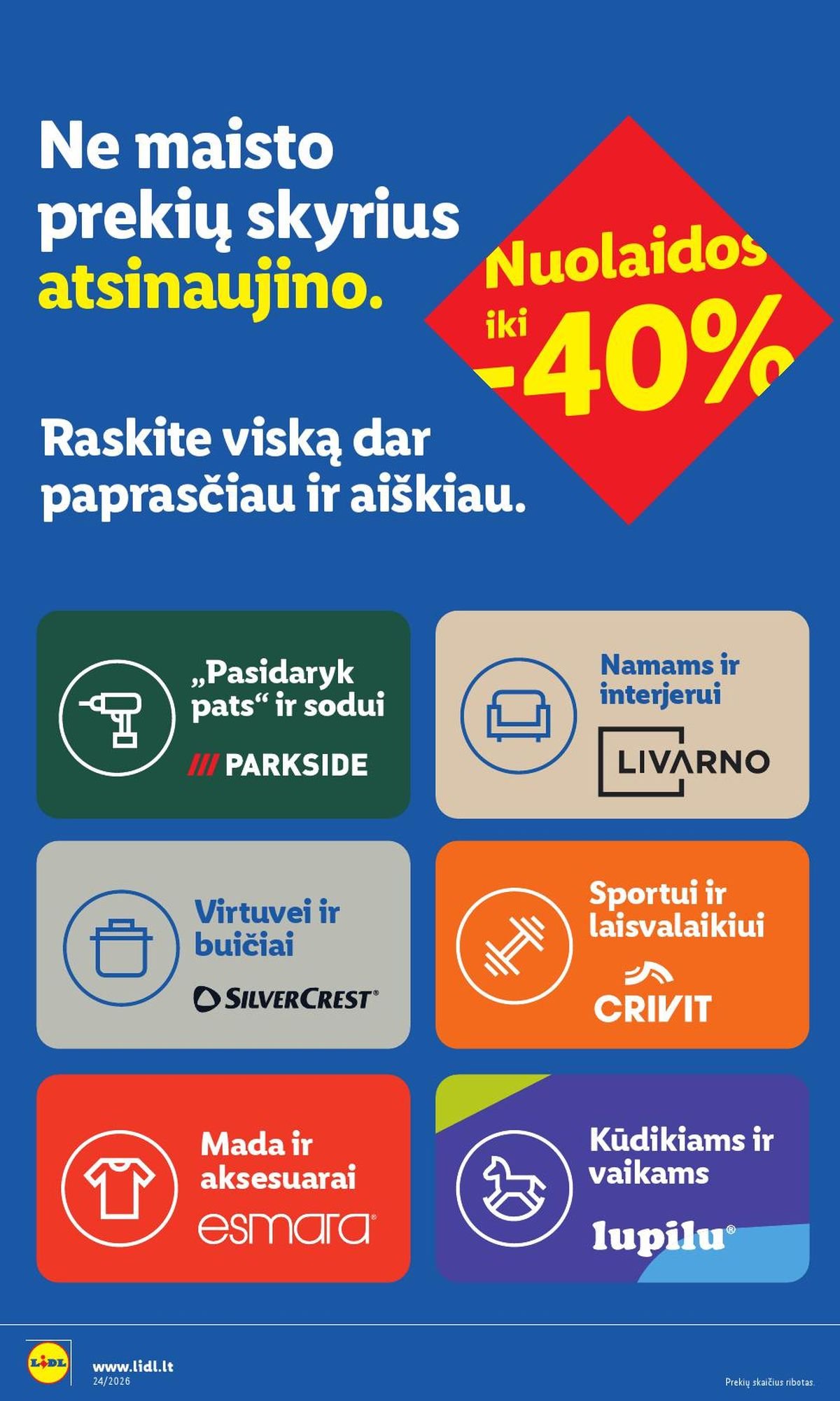 LIDL - Ne maisto prekių pasiūlymai (2026 06 08 - 2026 06 14)