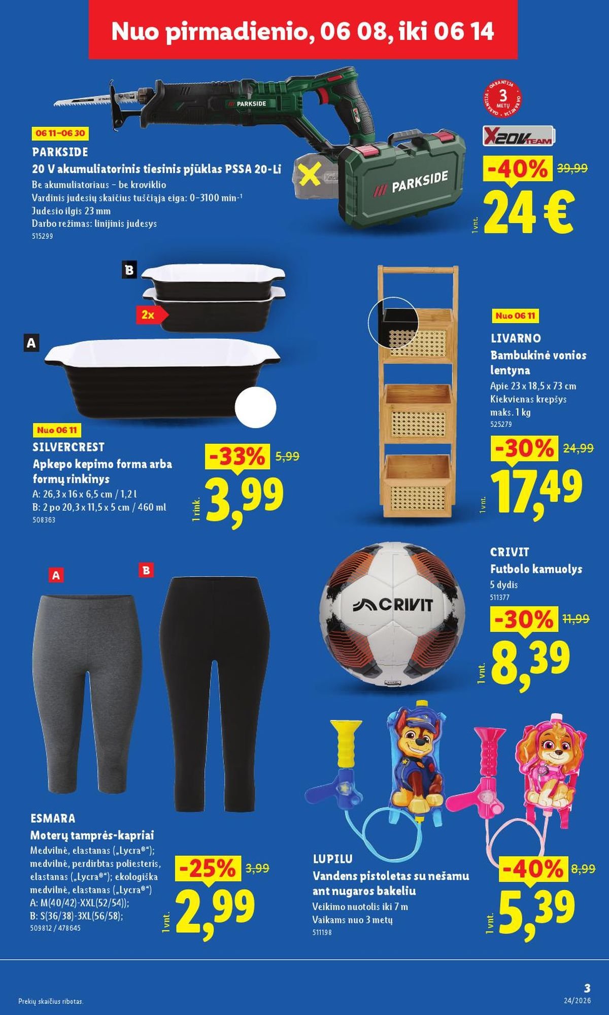 LIDL - Ne maisto prekių pasiūlymai (2026 06 08 - 2026 06 14)