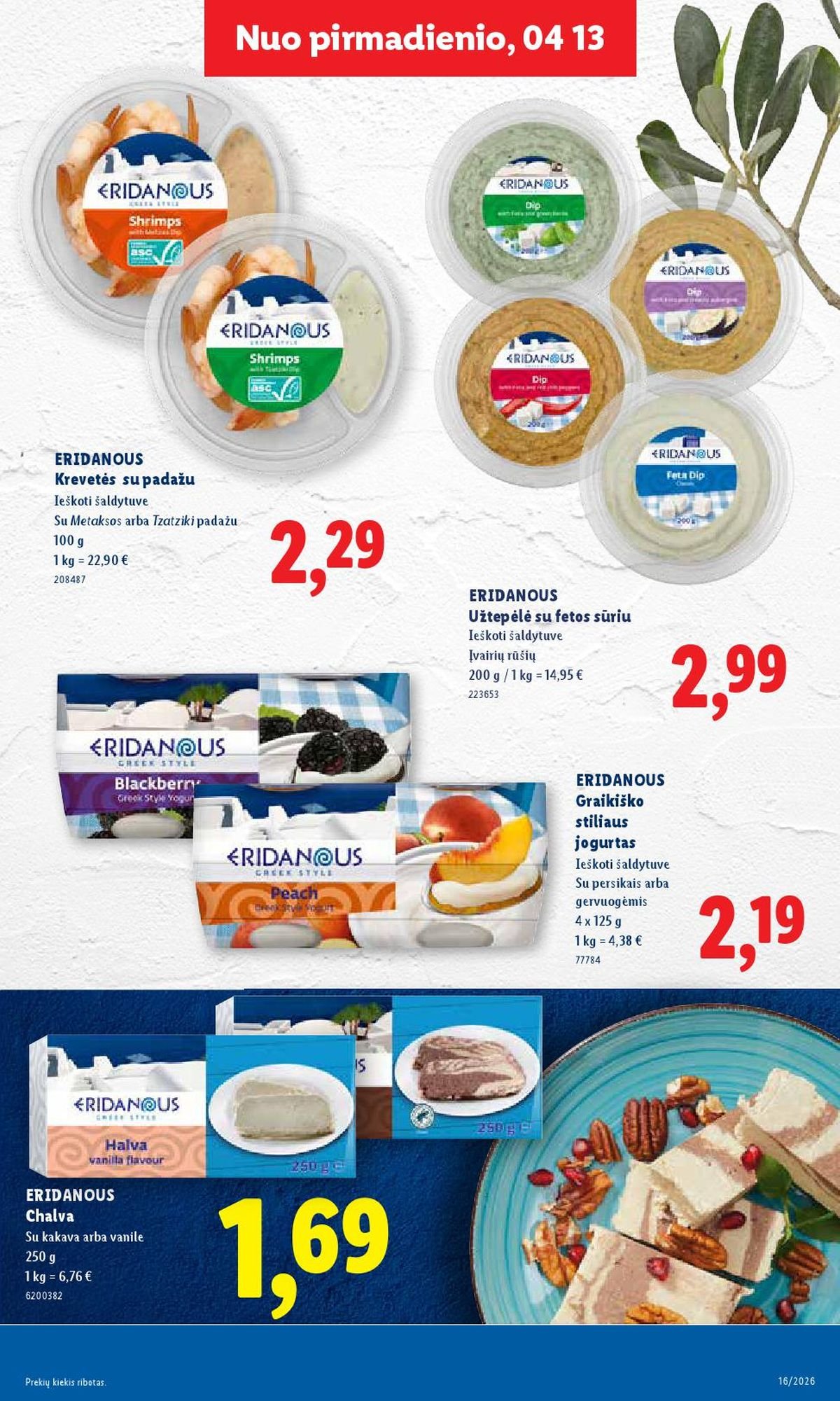 LIDL - Maisto prekių pasiūlymai (2026 04 13 - 2026 04 19)