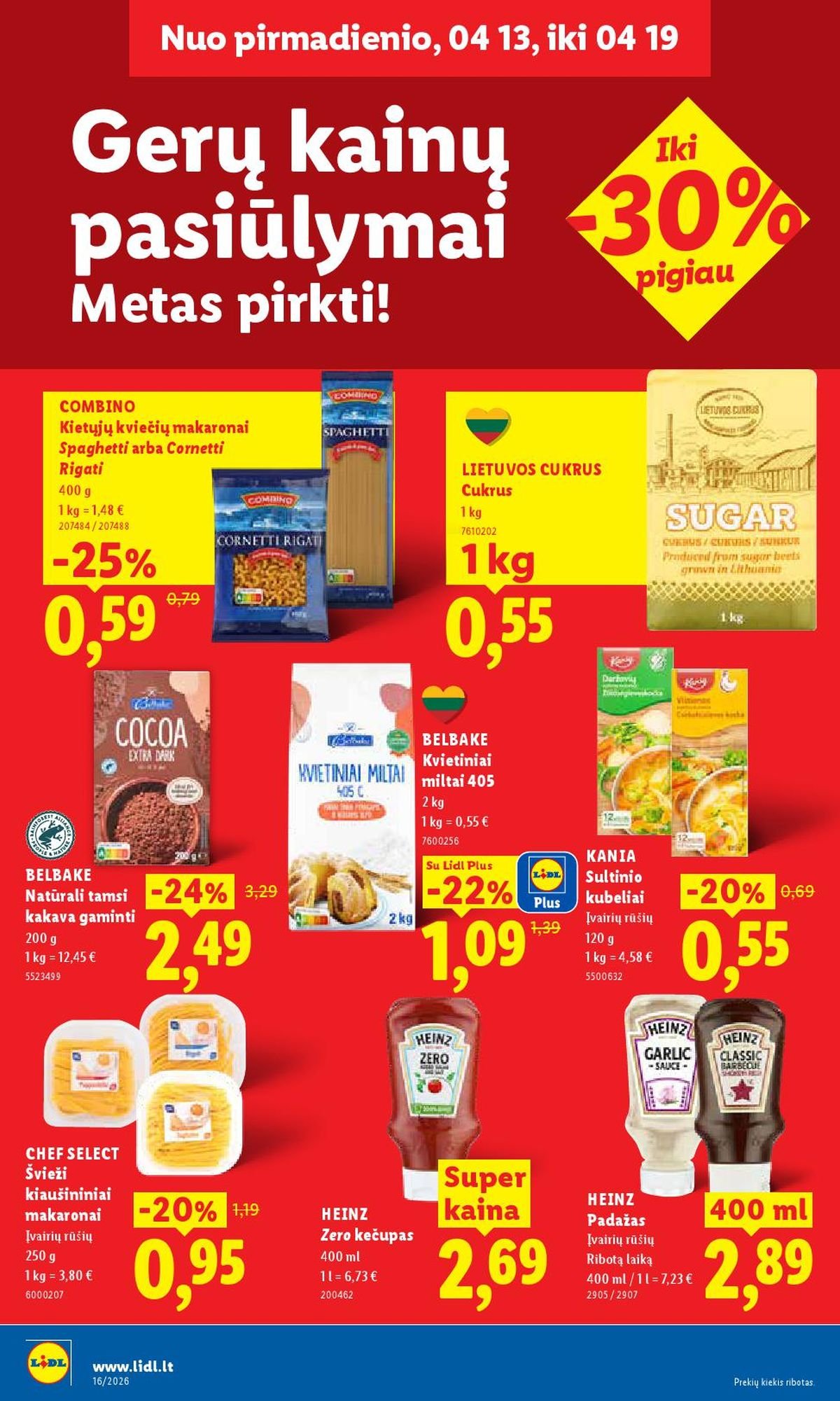 LIDL - Maisto prekių pasiūlymai (2026 04 13 - 2026 04 19)