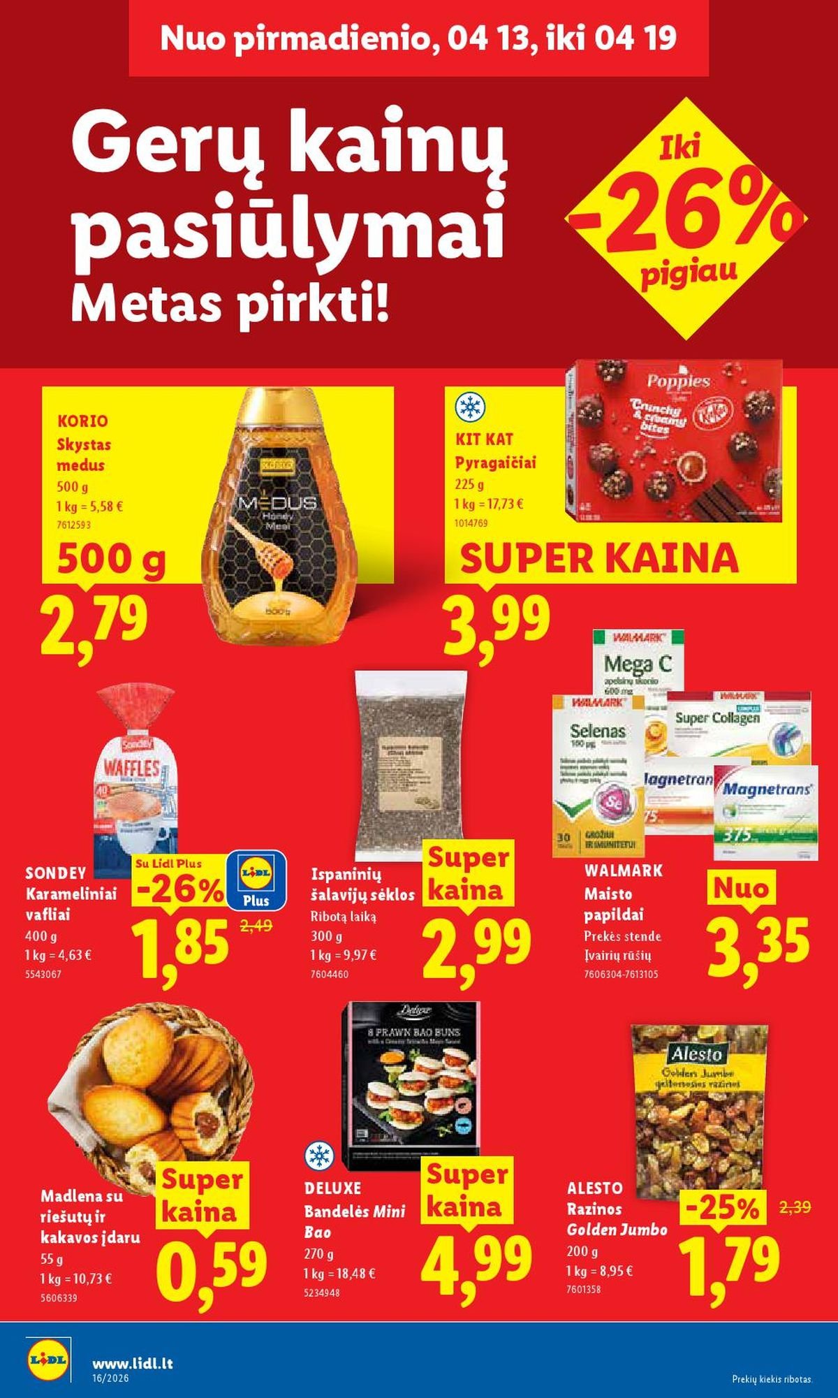 LIDL - Maisto prekių pasiūlymai (2026 04 13 - 2026 04 19)