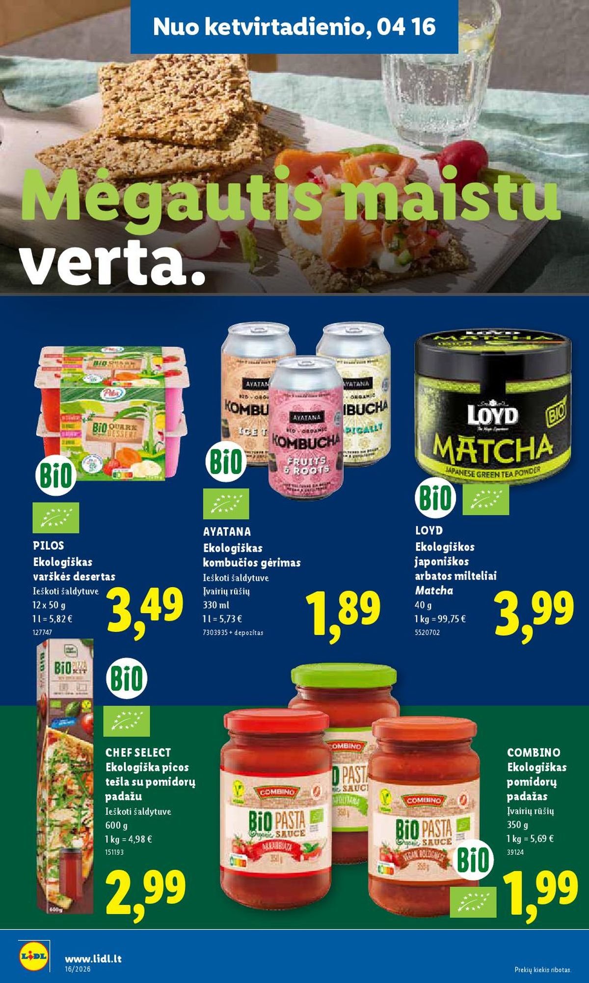 LIDL - Maisto prekių pasiūlymai (2026 04 13 - 2026 04 19)
