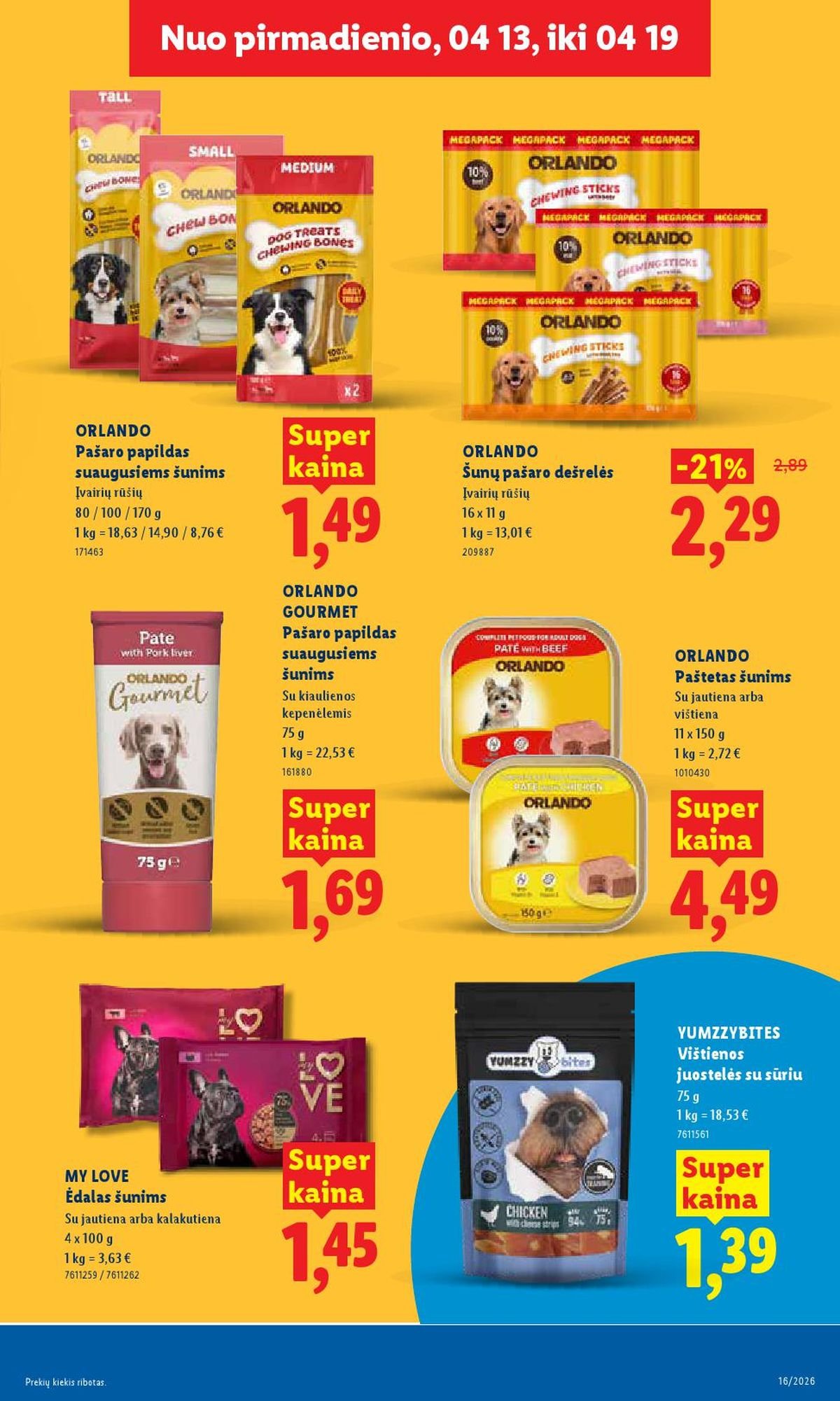 LIDL - Maisto prekių pasiūlymai (2026 04 13 - 2026 04 19)