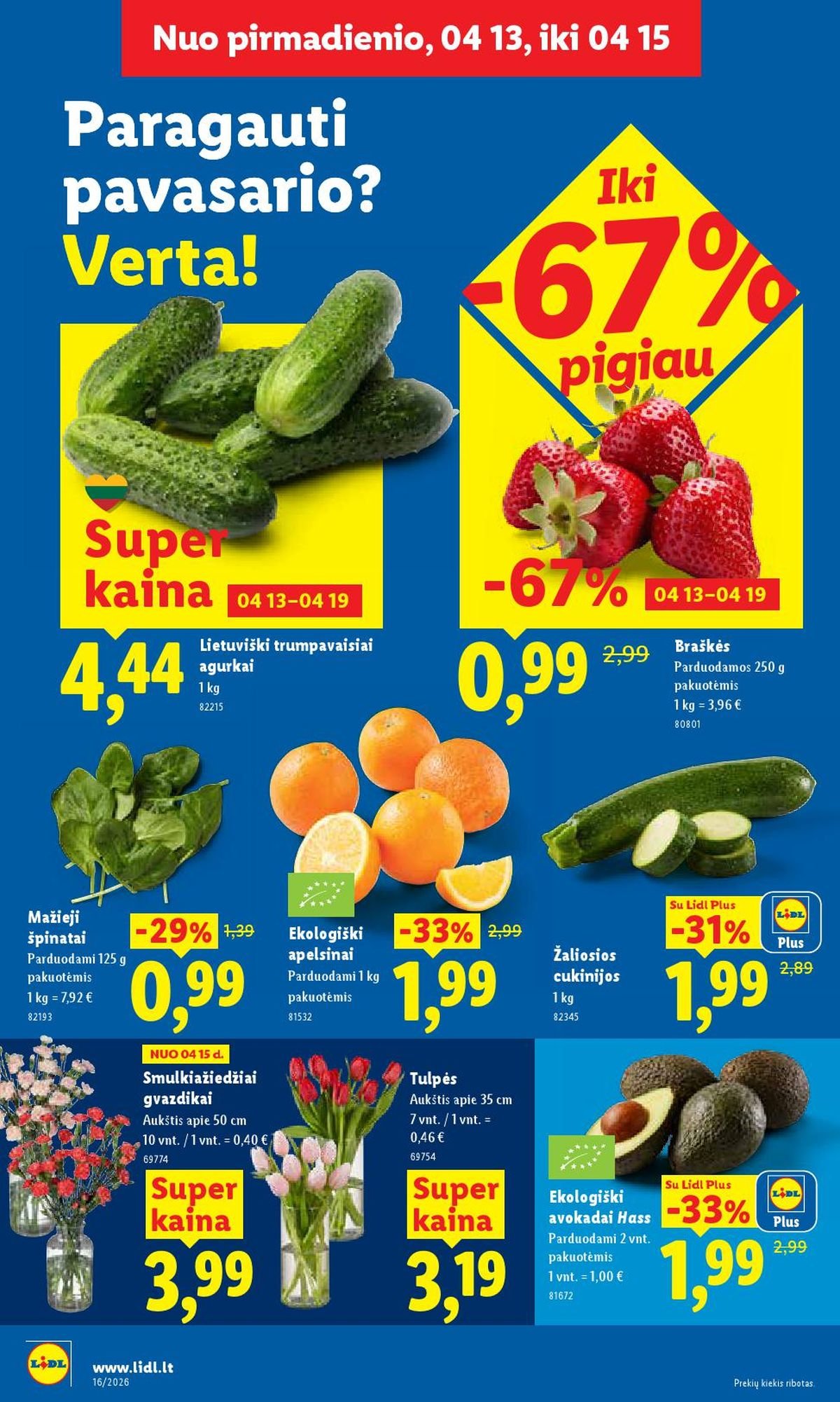 LIDL - Maisto prekių pasiūlymai (2026 04 13 - 2026 04 19)